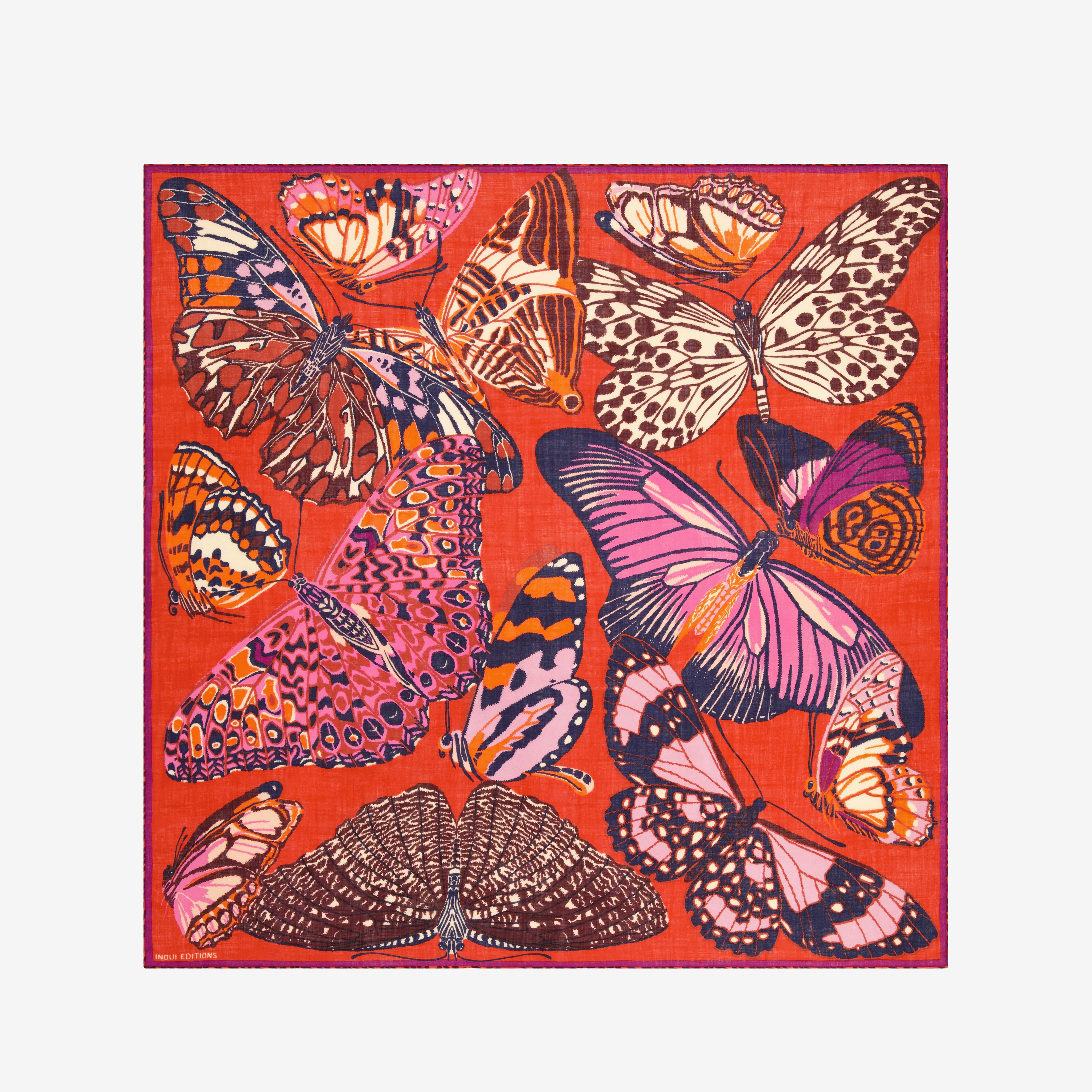 Square 130 - Papillons - Red