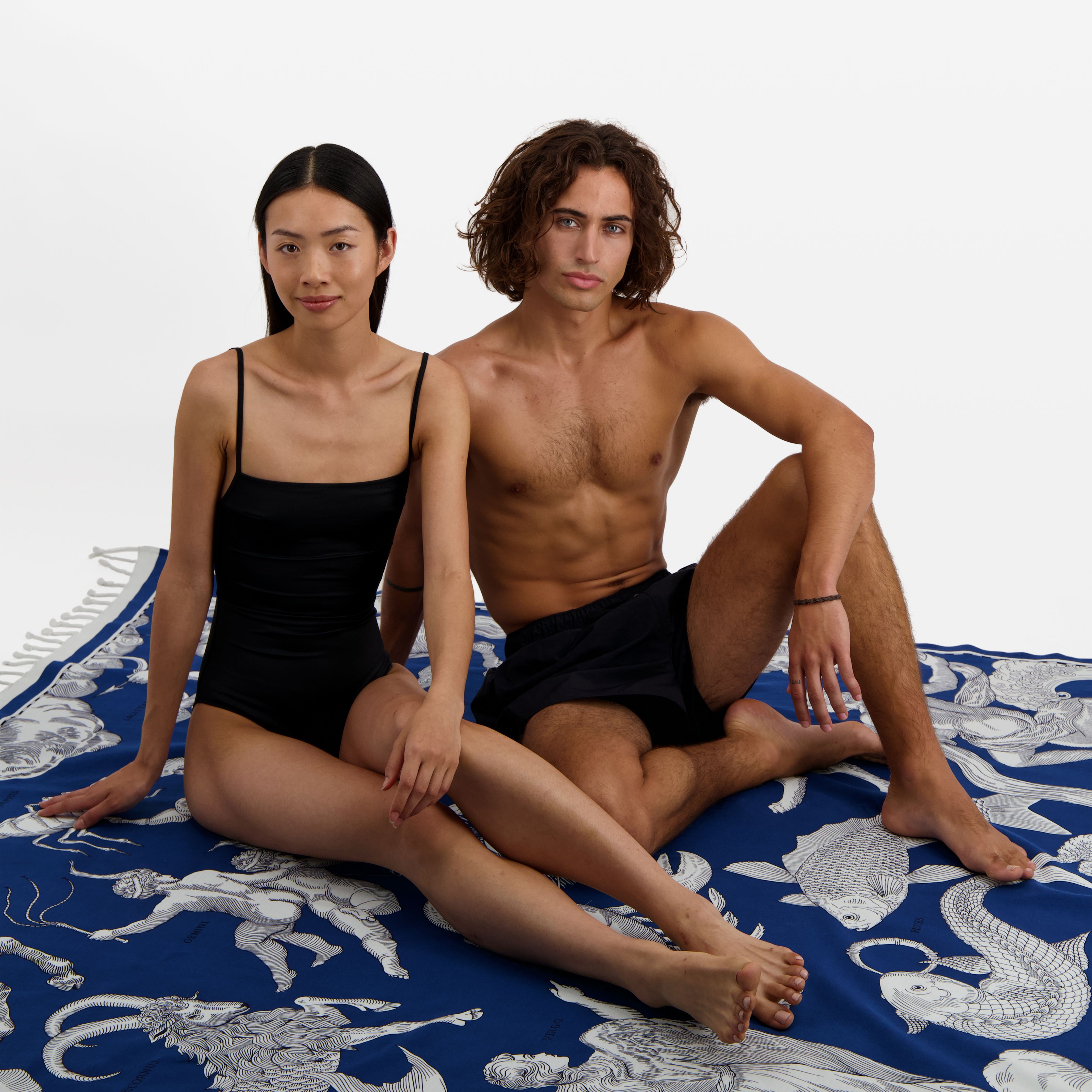 Fouta Towel 190 - Astrologie - Blue
