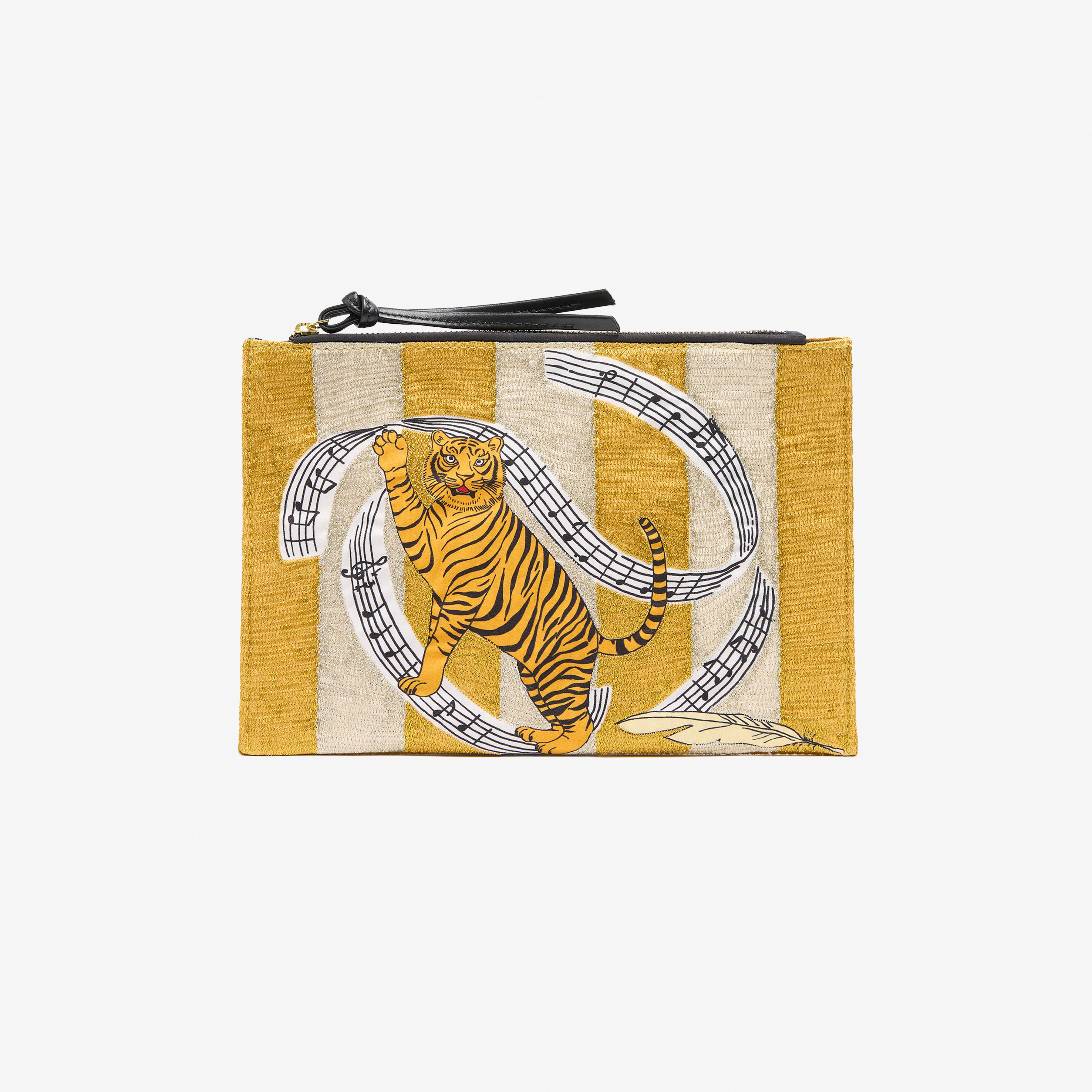 Embroidered Pouch - Le Musicien - Beige