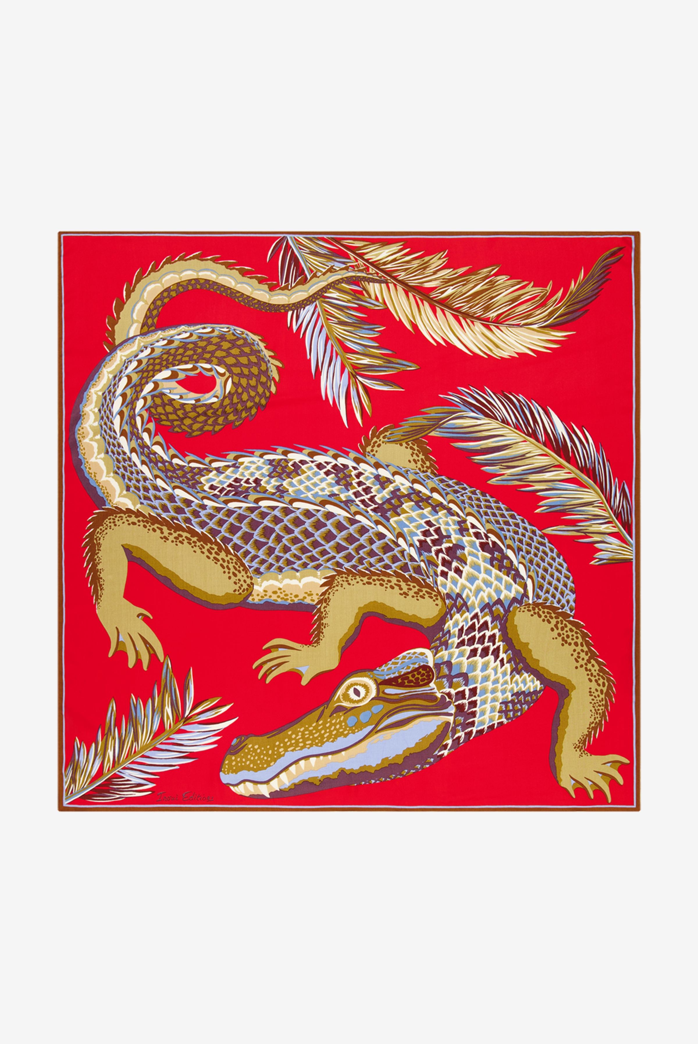 Quadratisches Tuch 100 - Croco - Rot