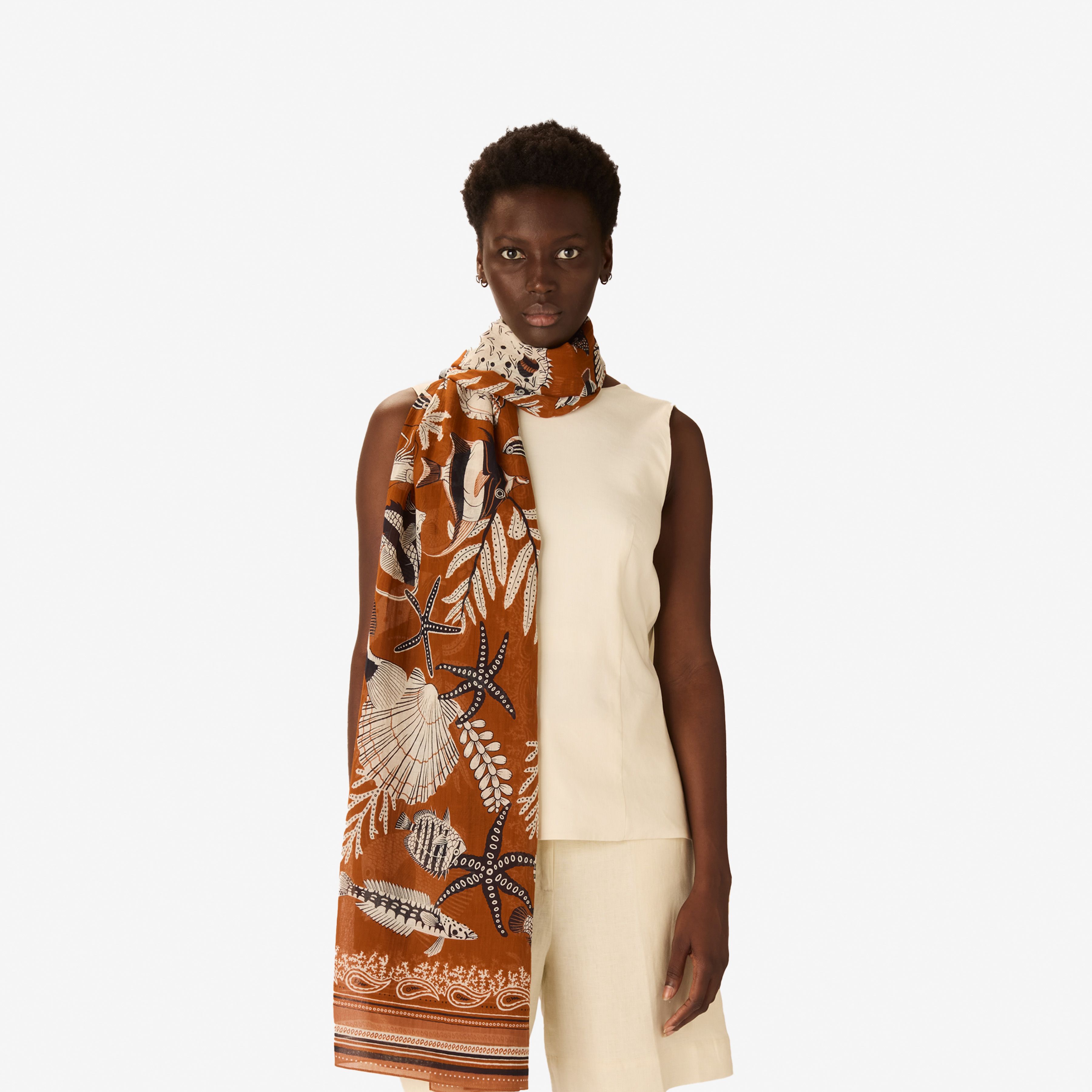 Scarf 100 - Neptune - Golden Brown