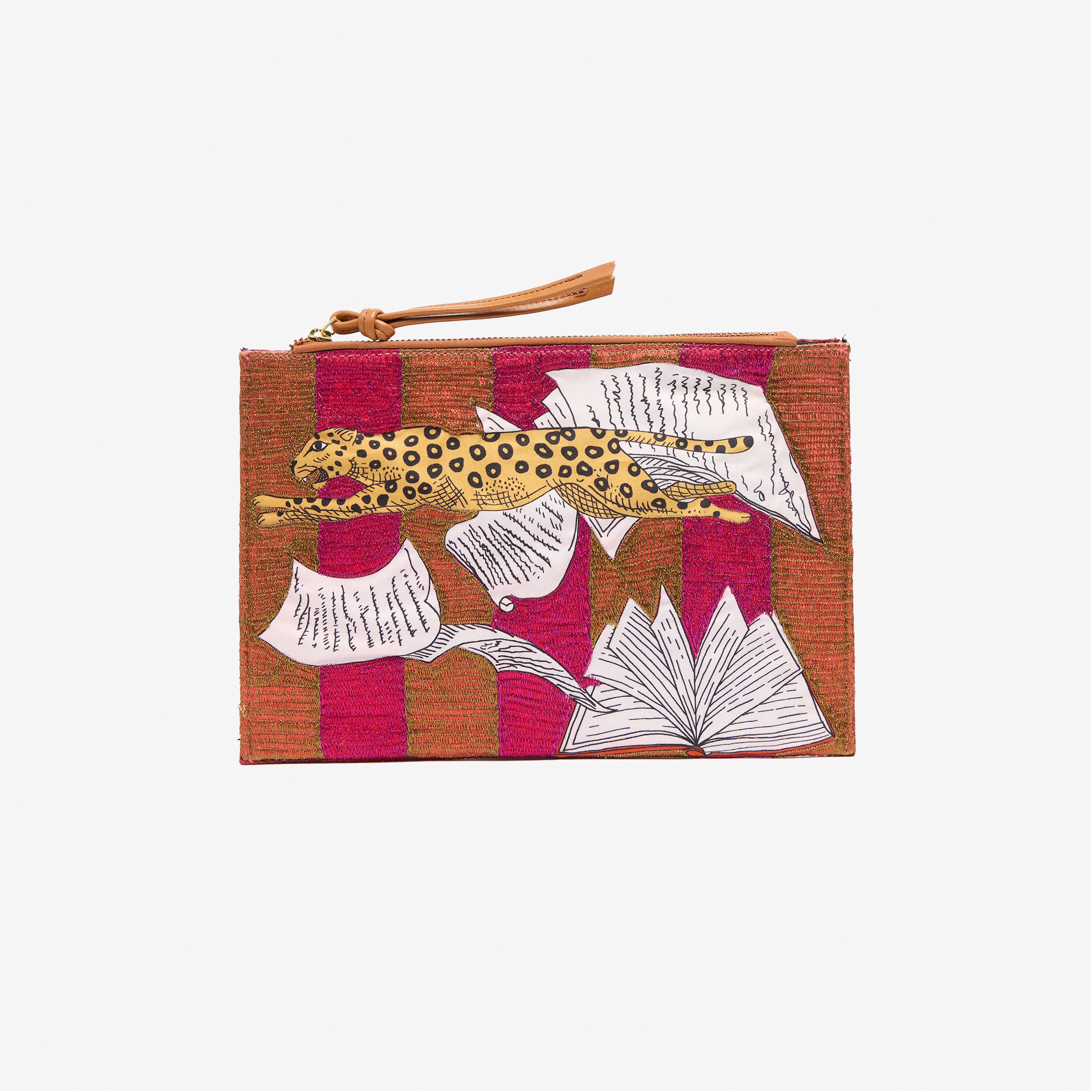 Embroidered Pouch - L'écrivain - Pink