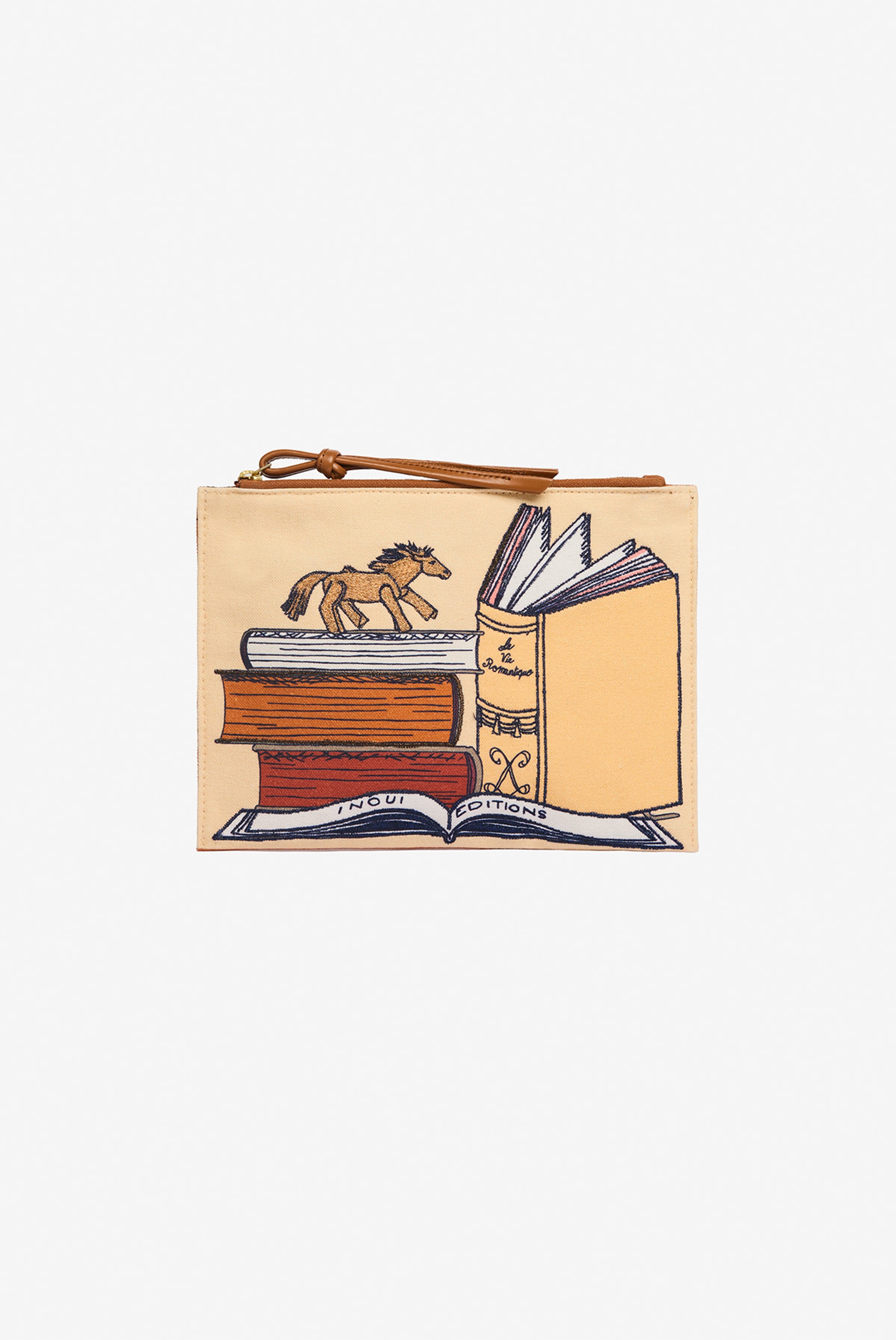 Bestickter Beutel - Paris Neuvieme - Beige