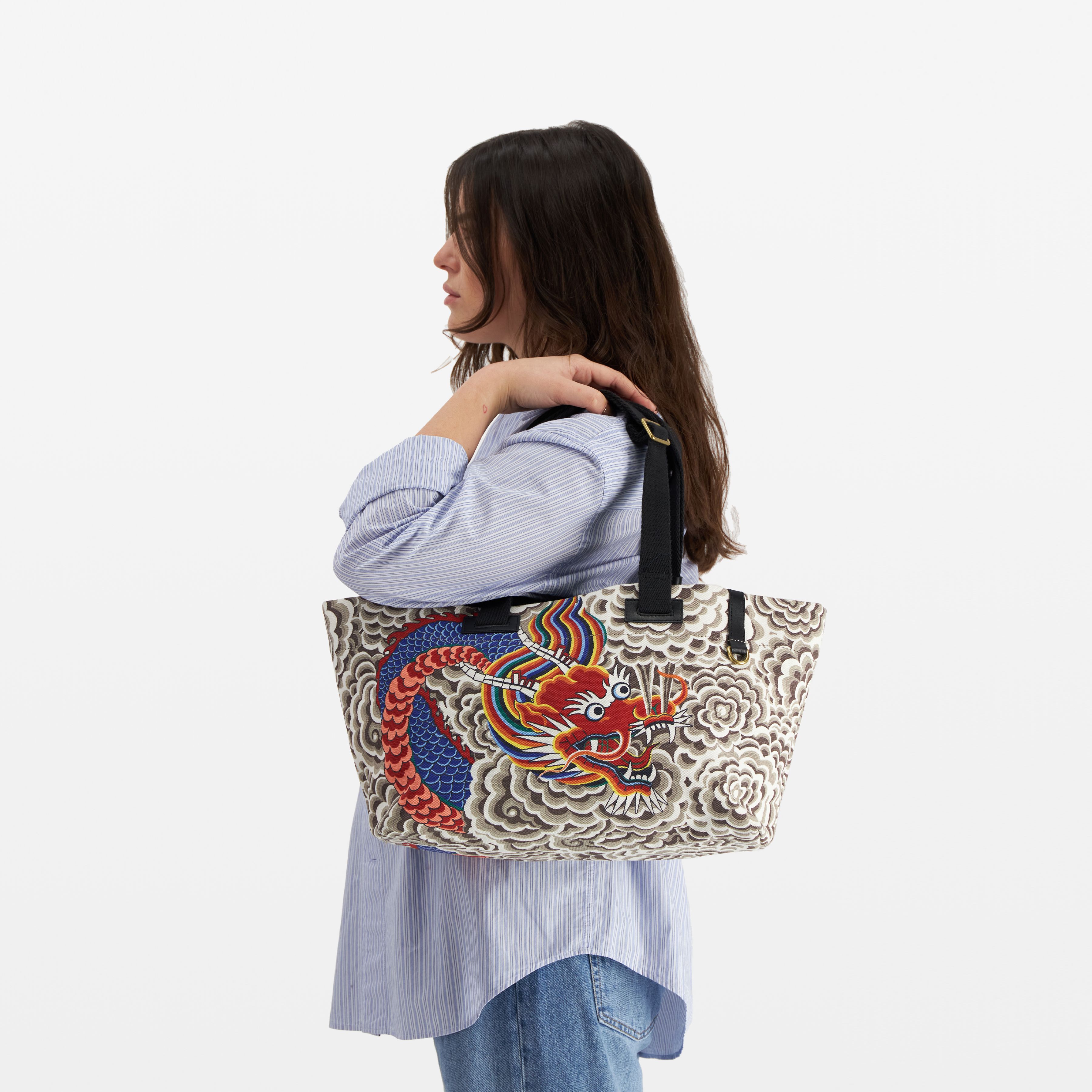 Sac Cabas Strap S - Dragon - Gris