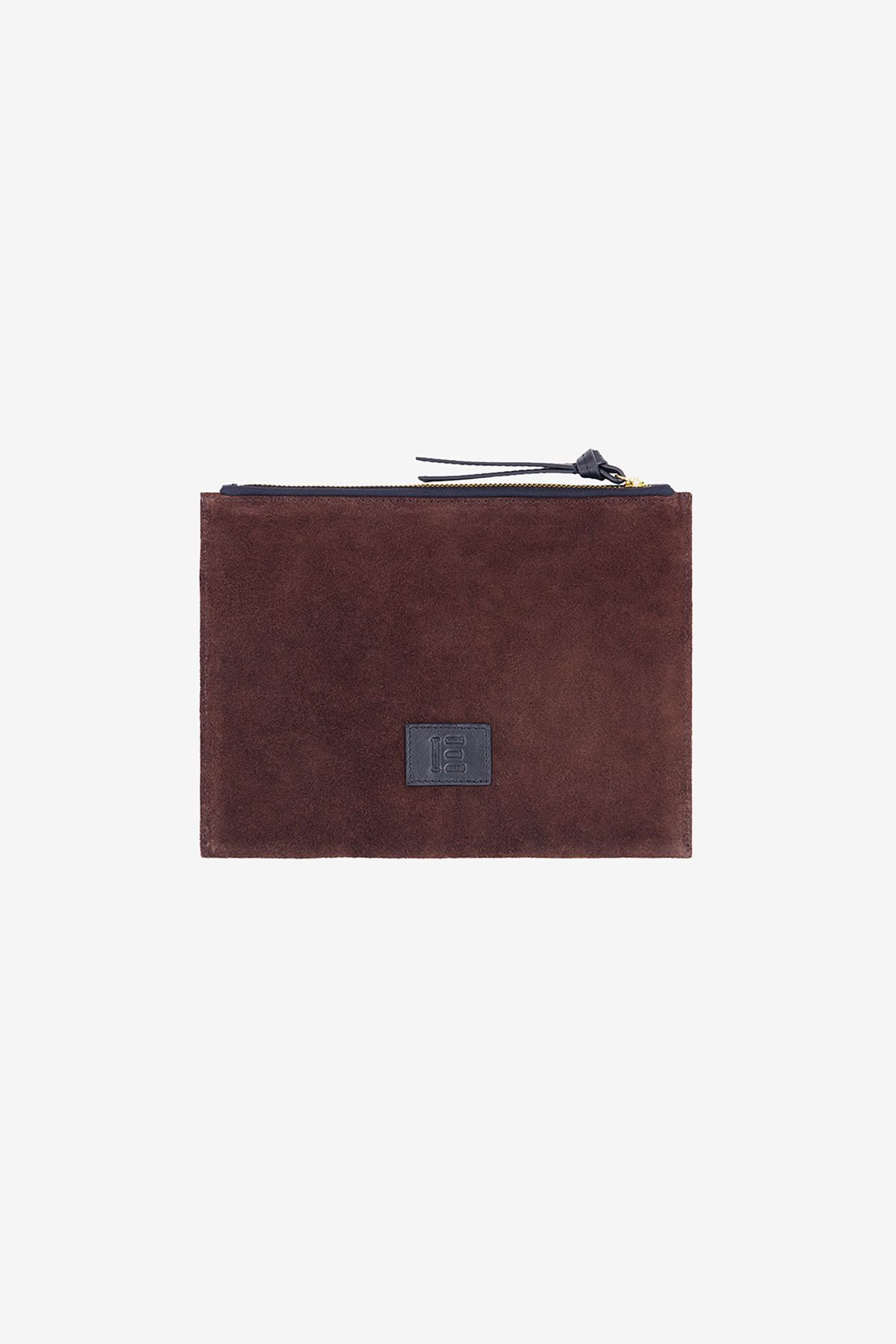 Embroidered Pouch - Tiger Eyes - Brown