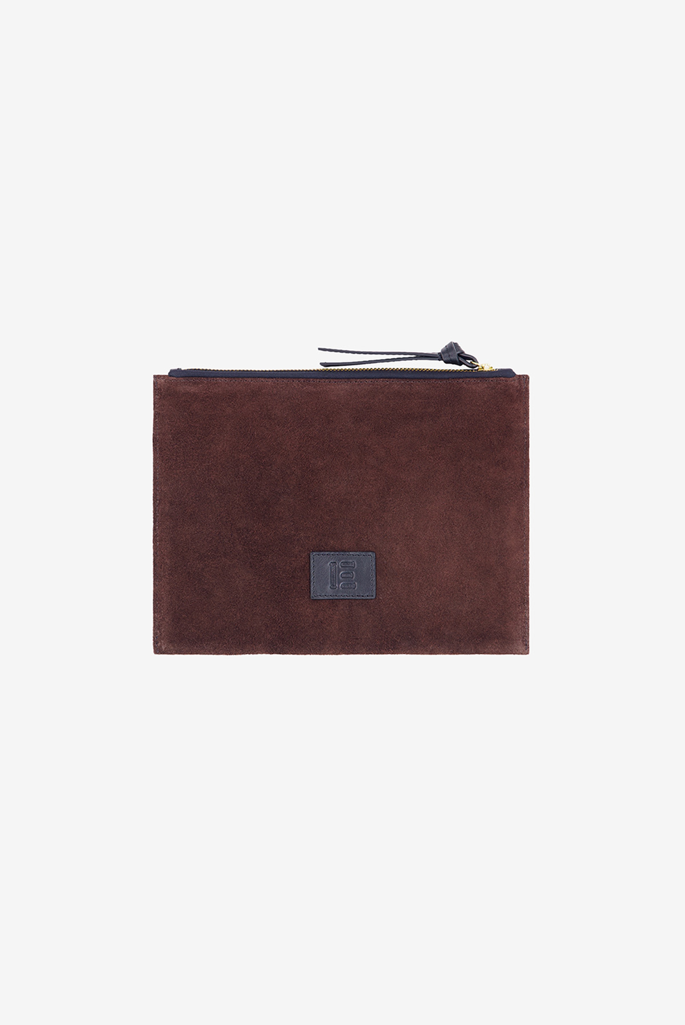 Embroidered Pouch - Tiger Eyes - Brown