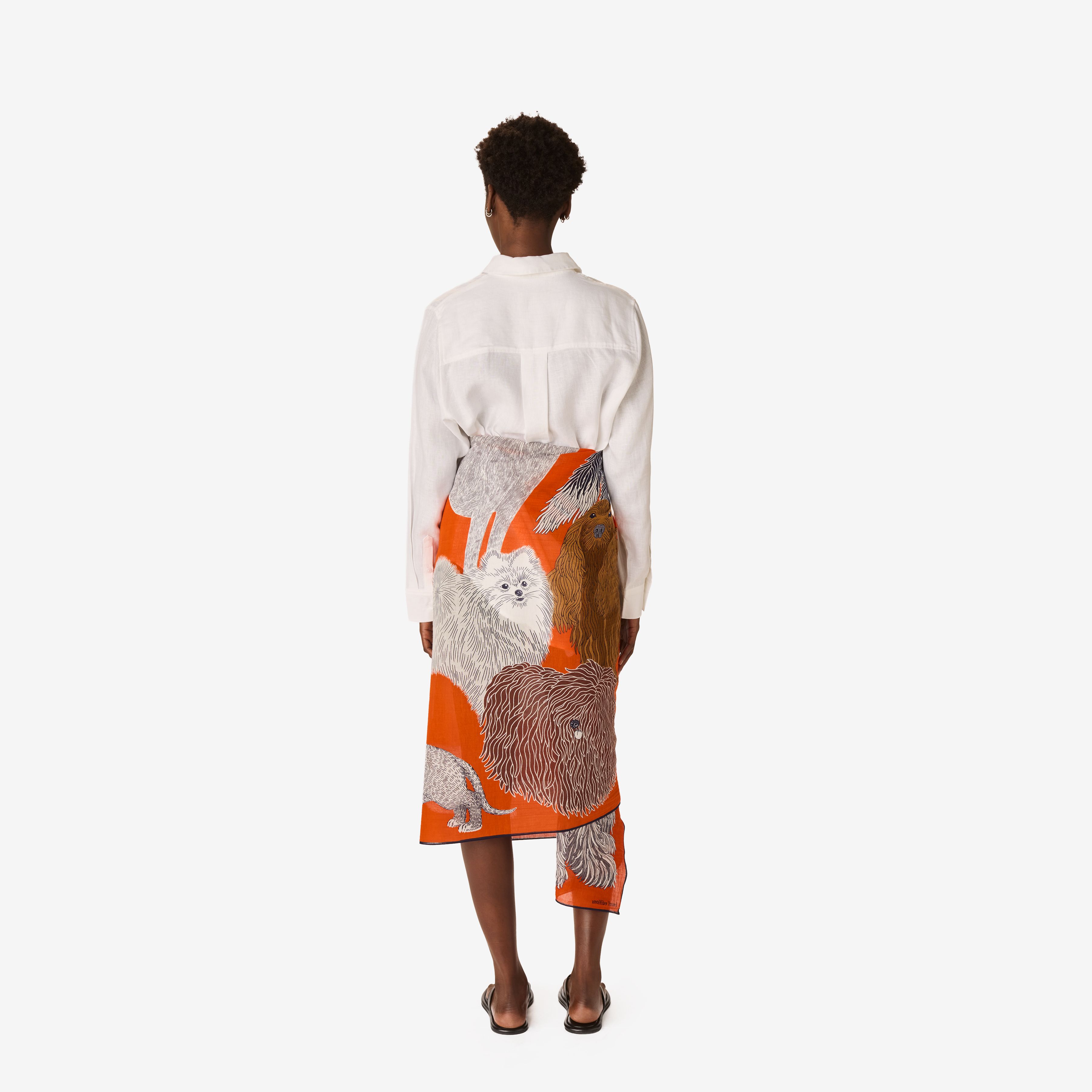 Scarf 100 Cotton - Toutou - Orange