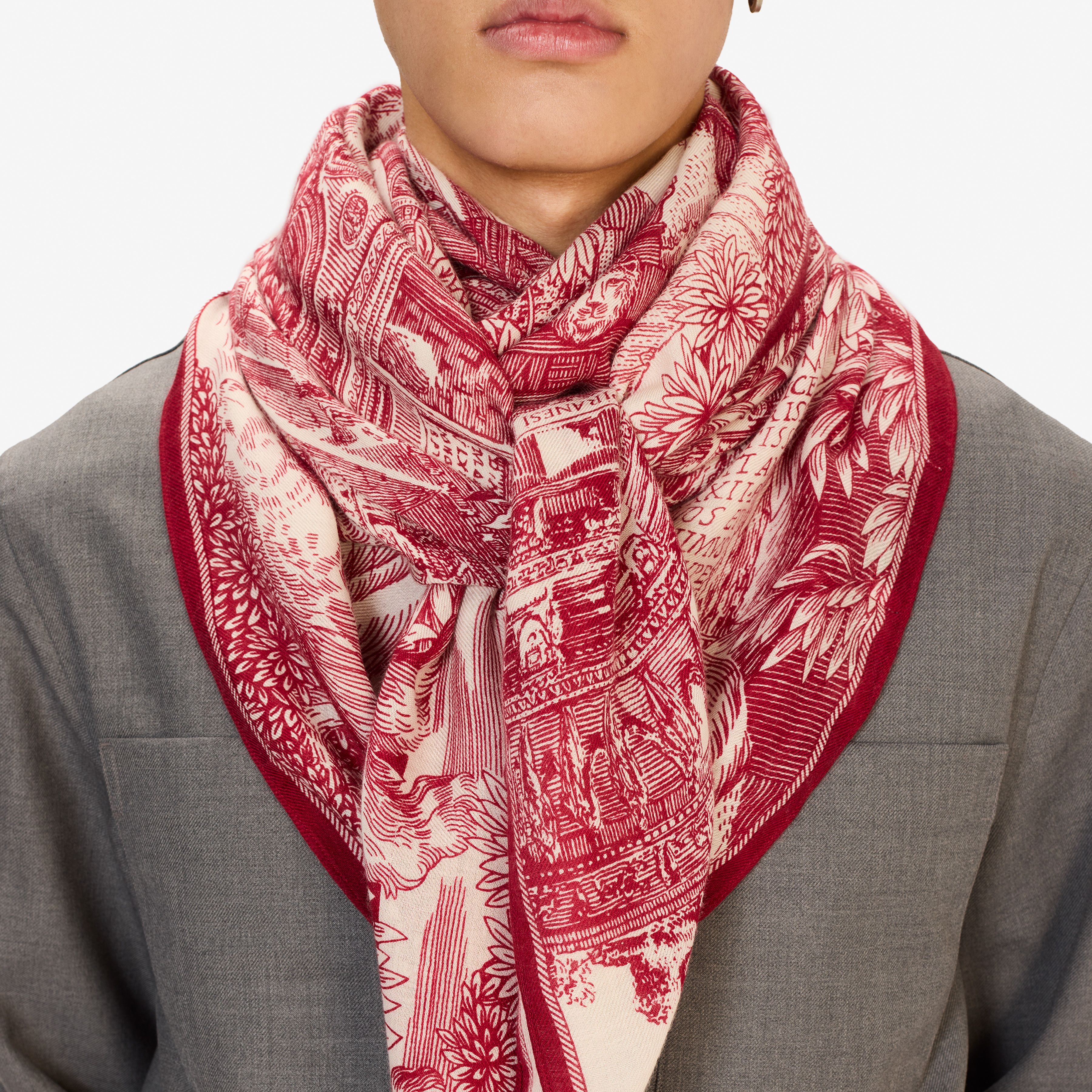 Cashmere Square 130 - Piranesi - Red