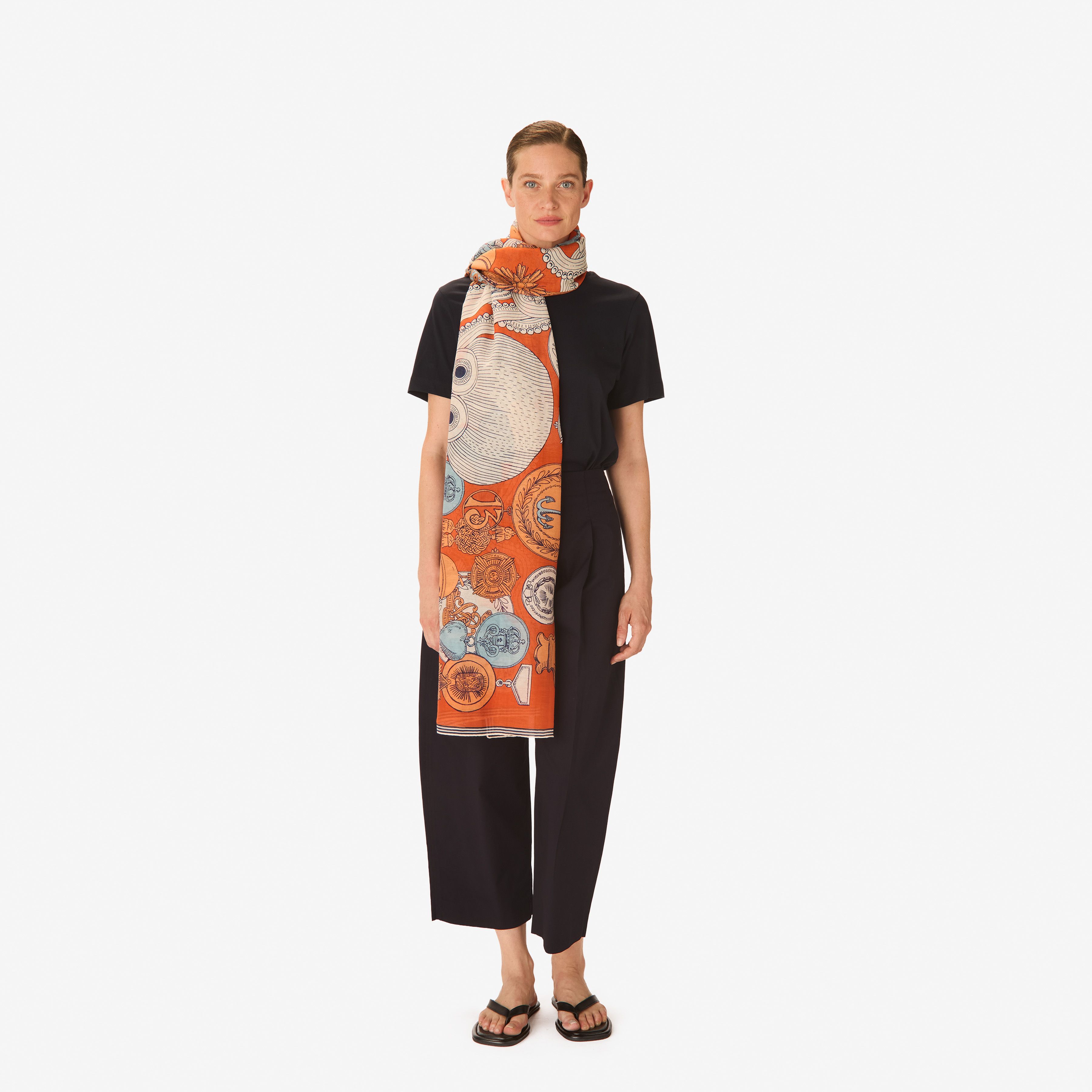 Scarf 100 - Octopus - Orange