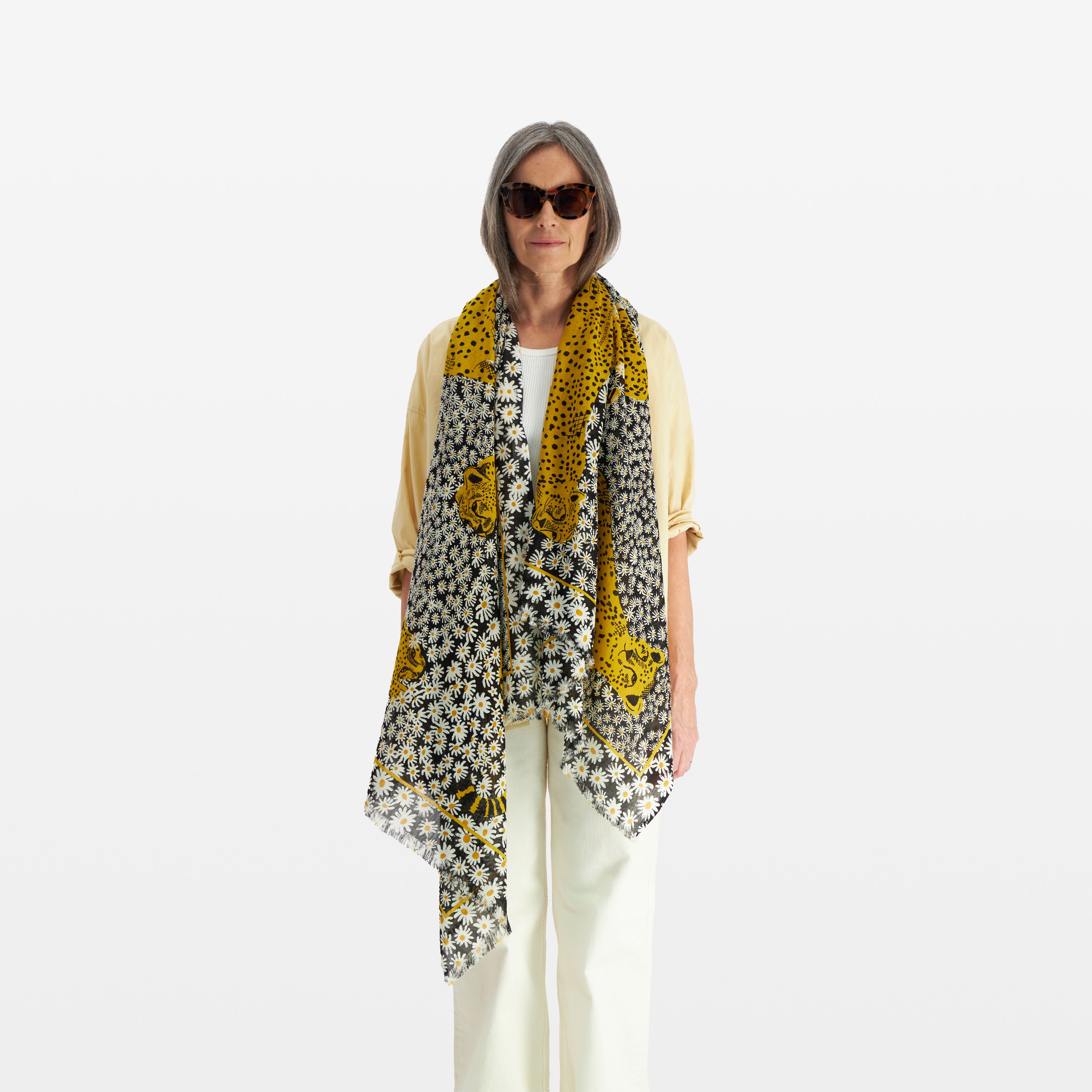 Scarf 100 - Pampa Daisy - Black