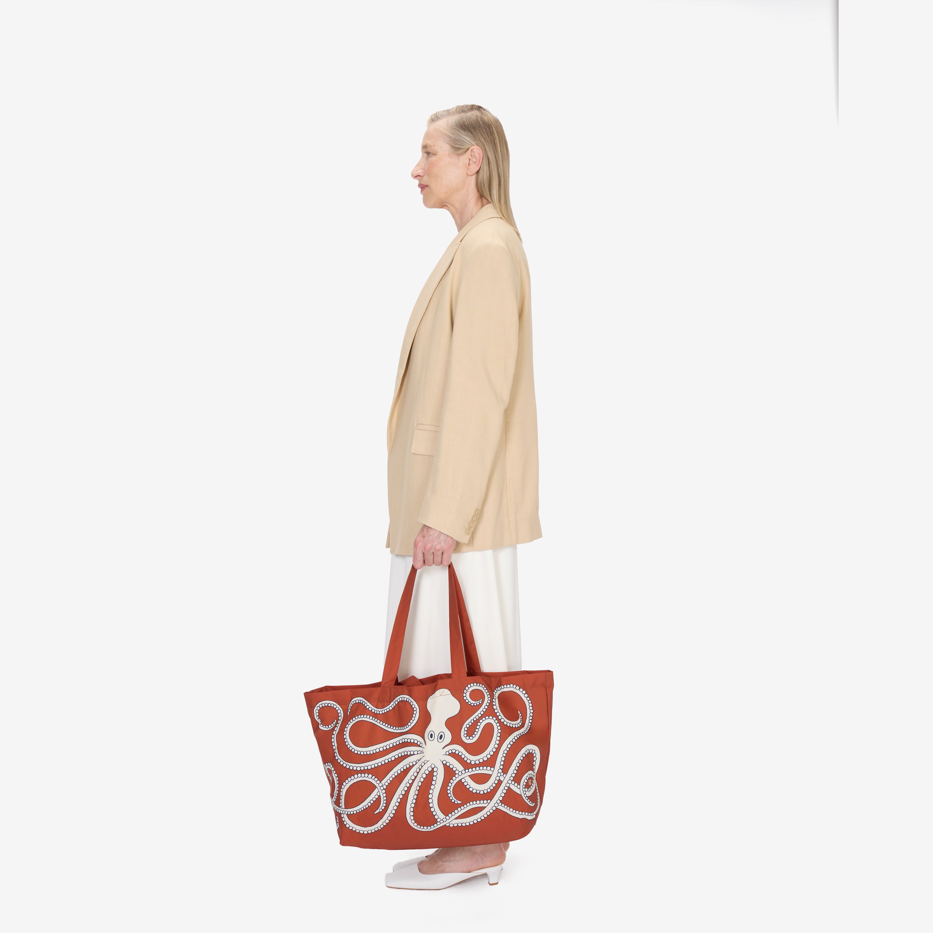 Maxi Shopper Bag - Octopus - Orange