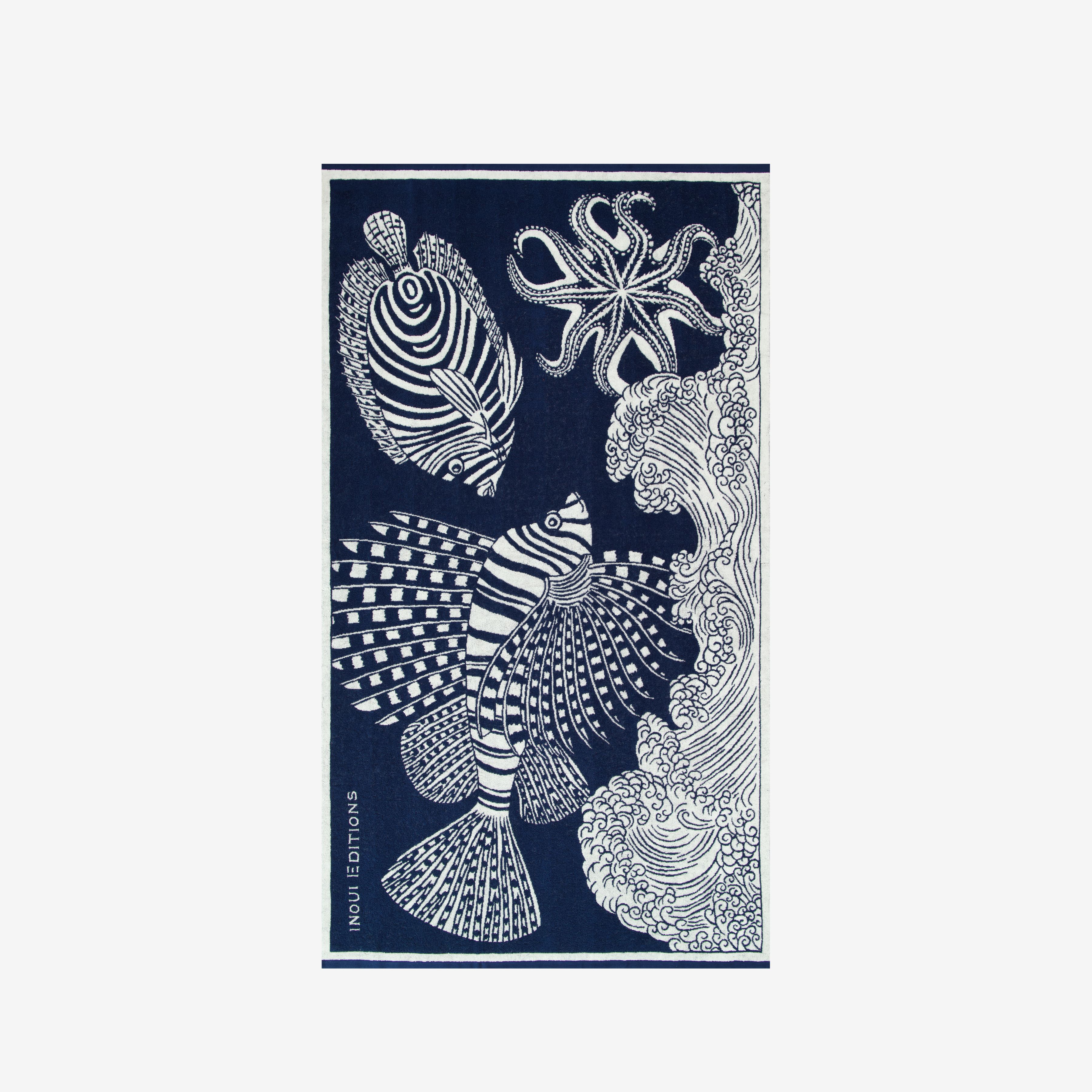 Serviette De Plage 100 - Poseidon - Bleu Marine