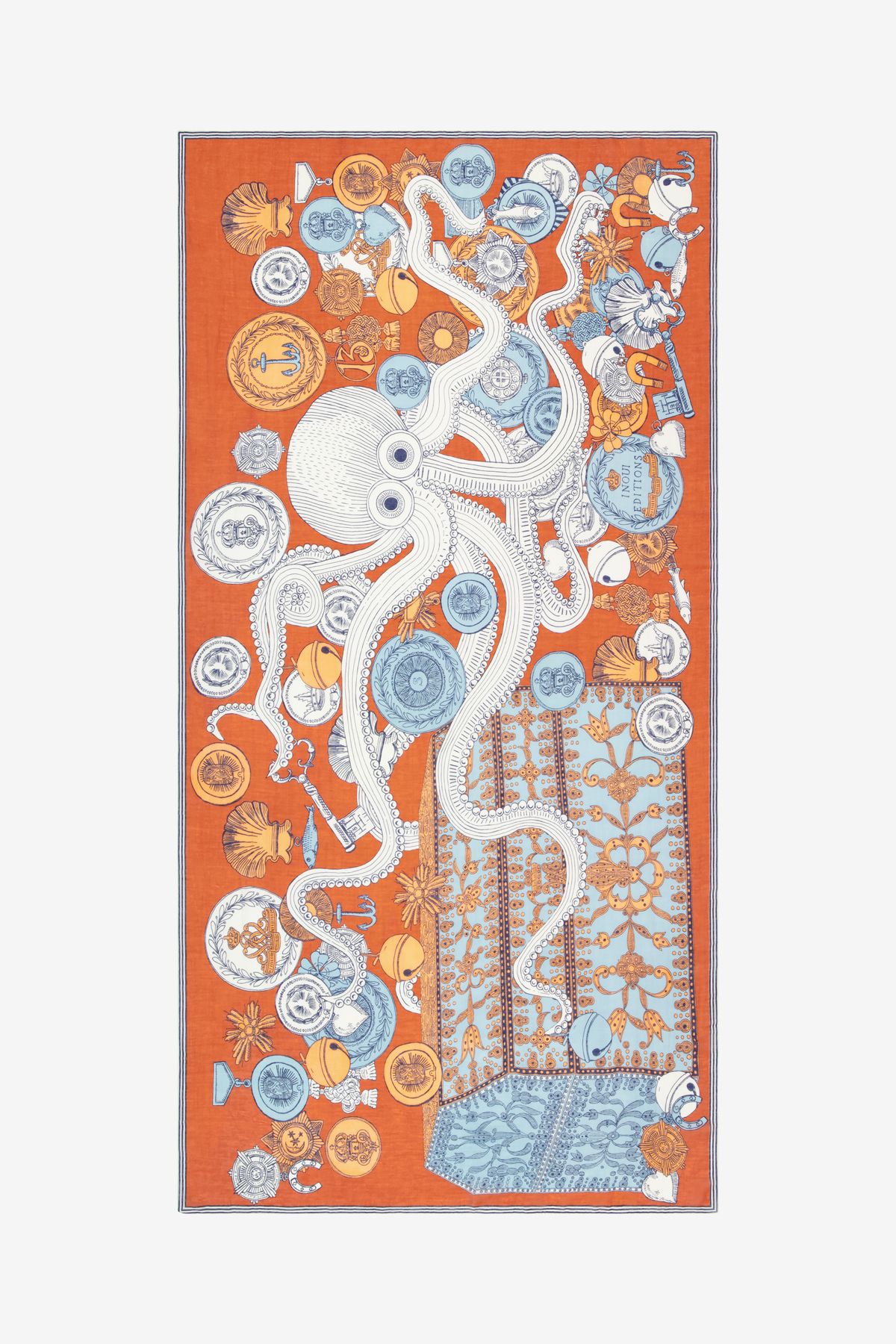 Scarf 100 - Octopus - Orange