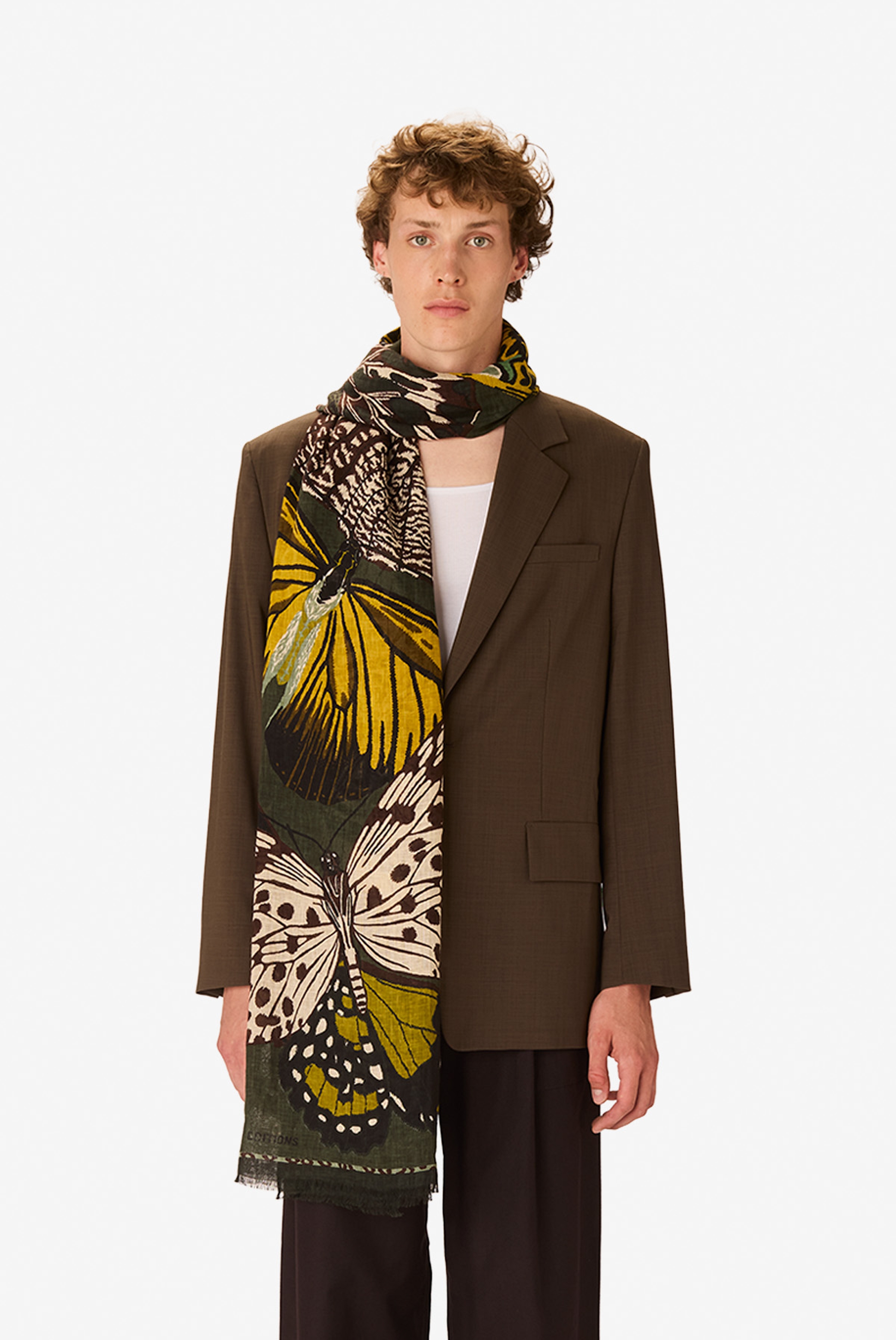Scarf 100 - Papillons - Khaki