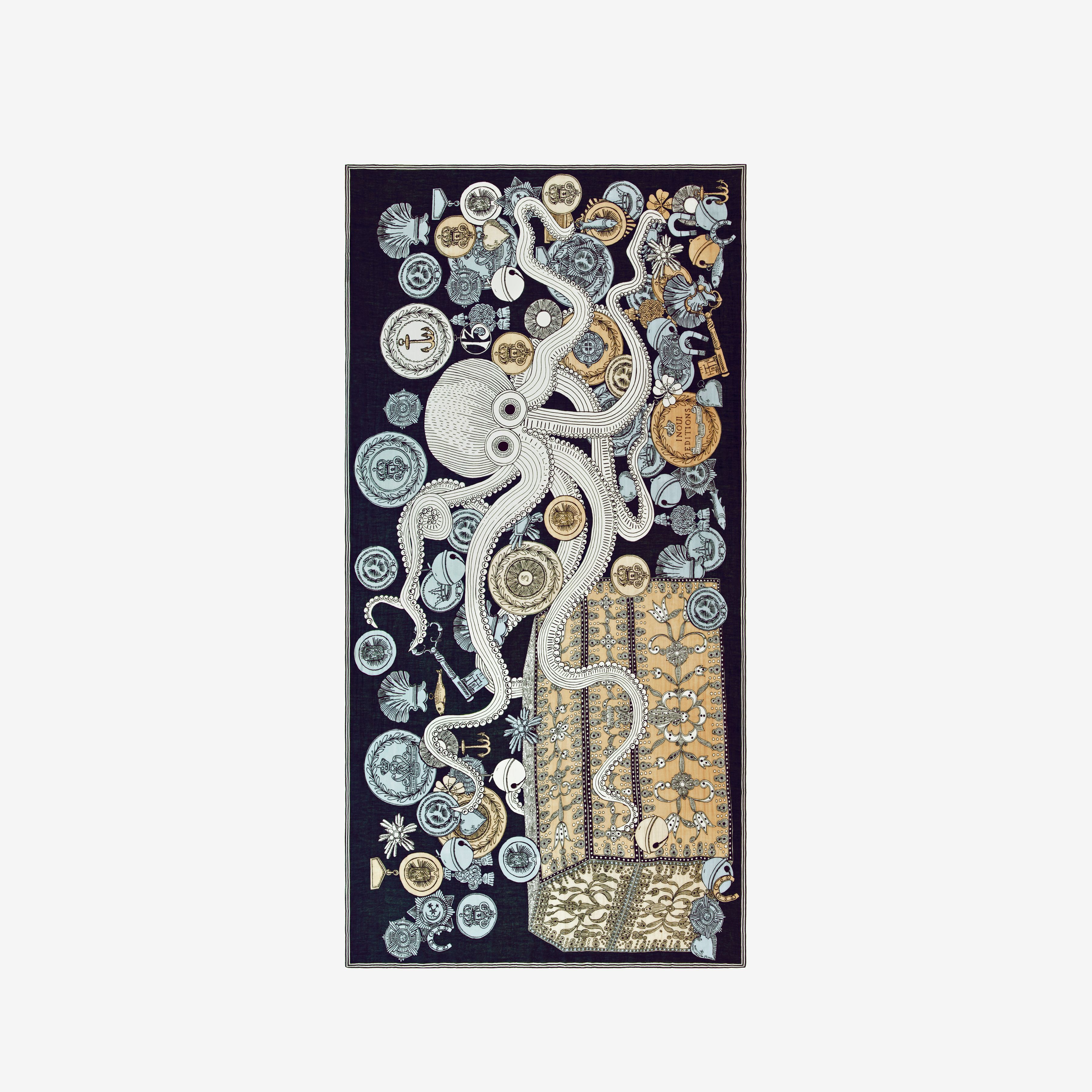 Scarf 100 - Octopus - Navy