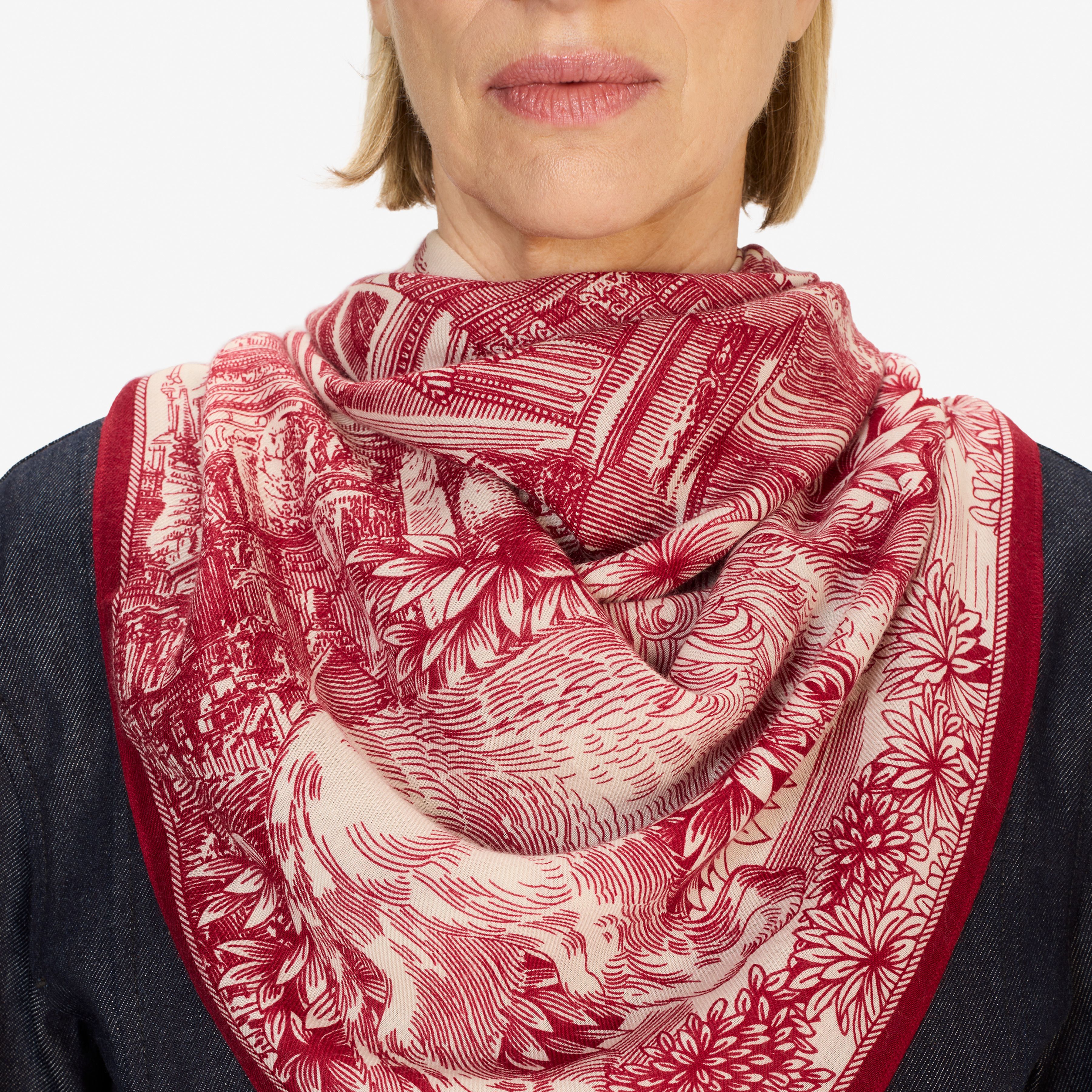 Cashmere Square 130 - Piranesi - Red