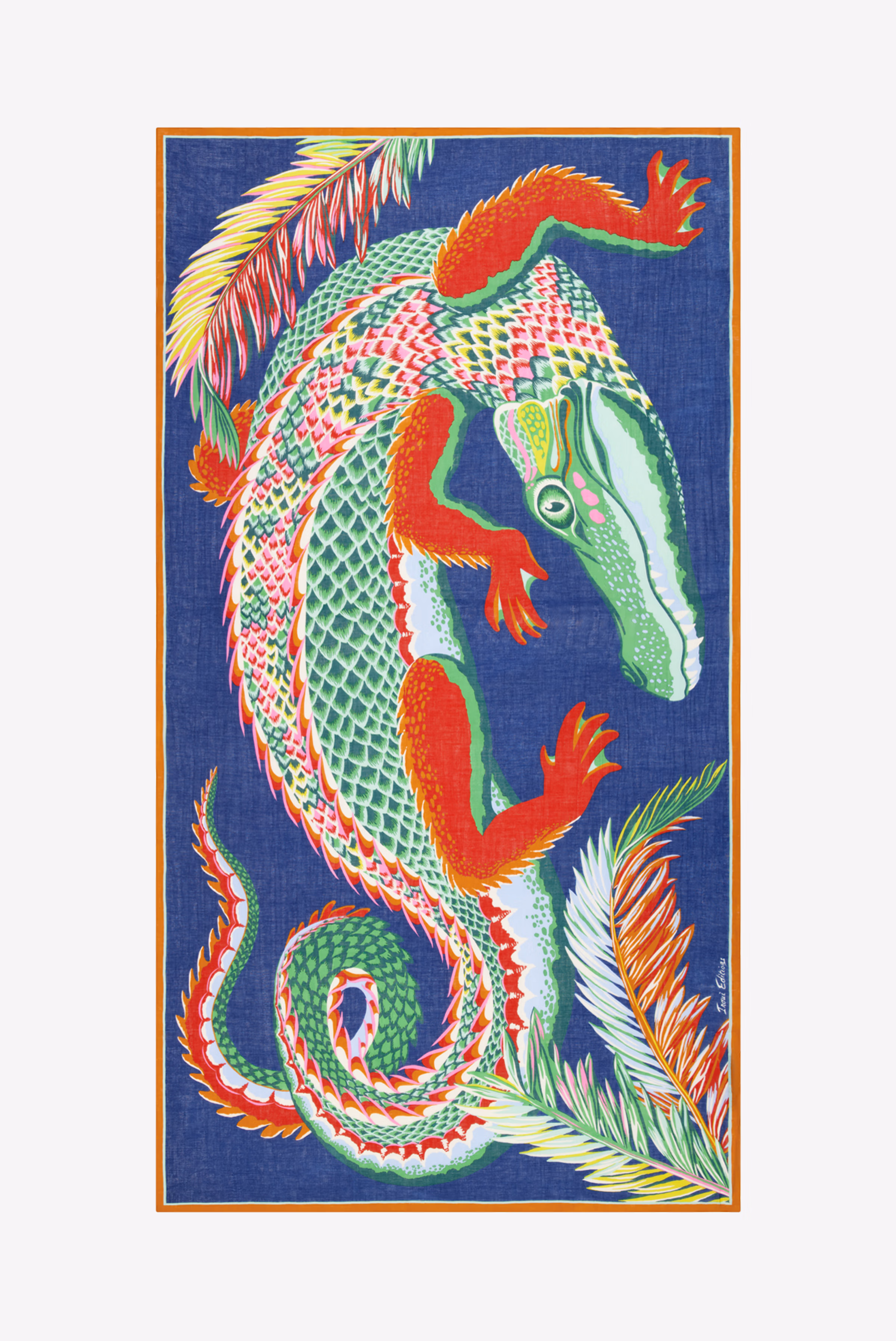 Schal 100 - Croco - Duck Blau