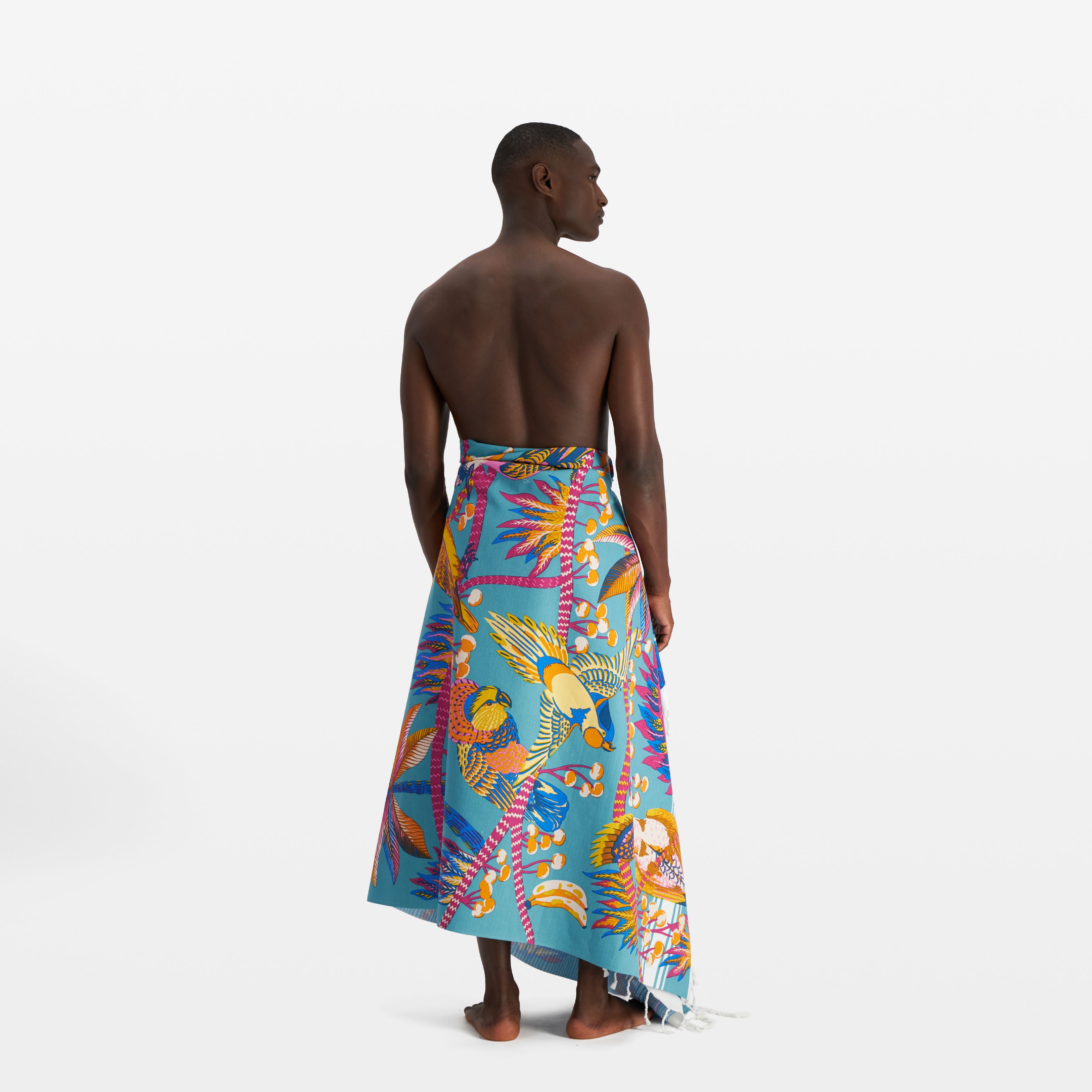 Fouta Towel 100 - Cerise - Turquoise Blue