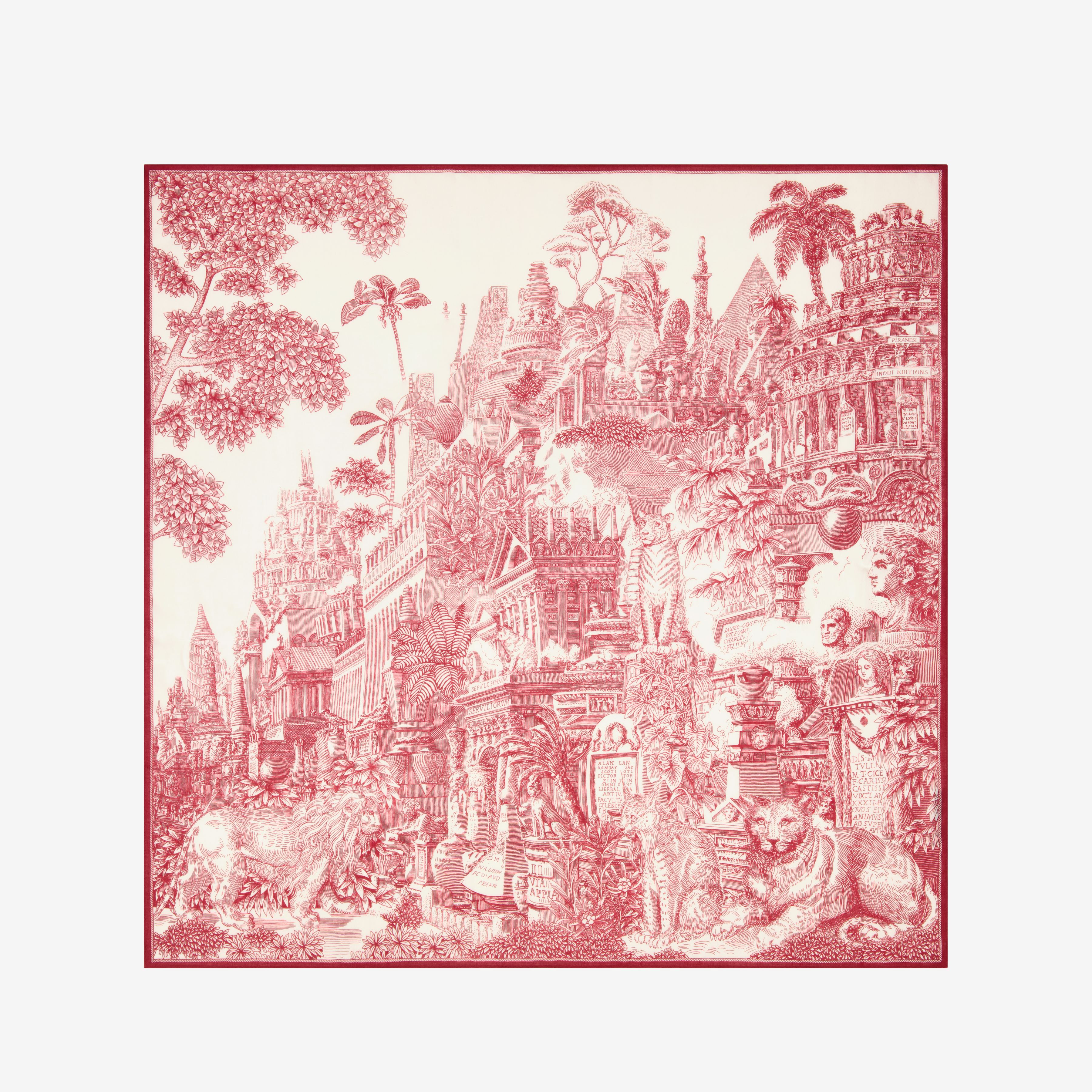 Cashmere Square 130 - Piranesi - Red