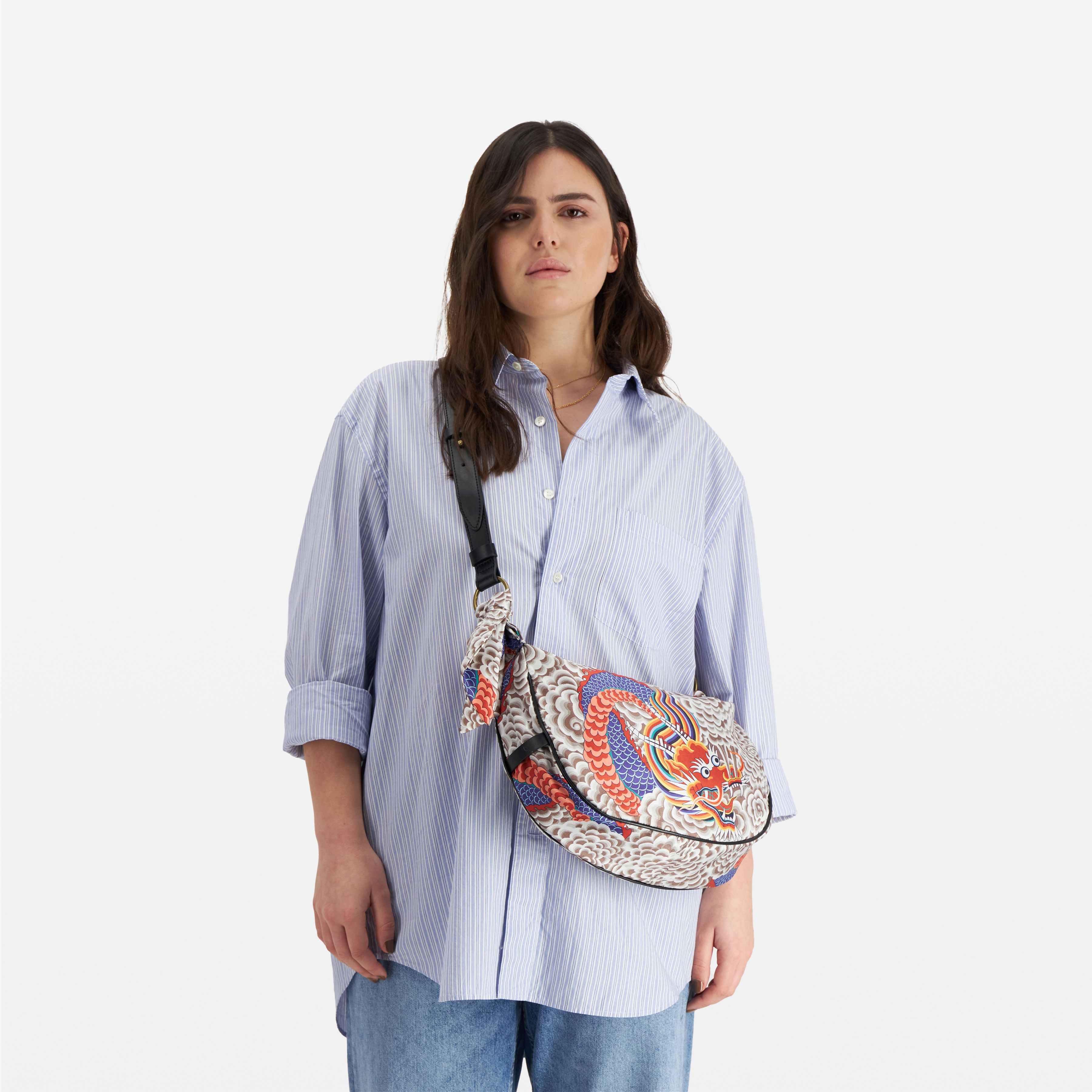 Moon Silk Bag S - Dragon - Grey
