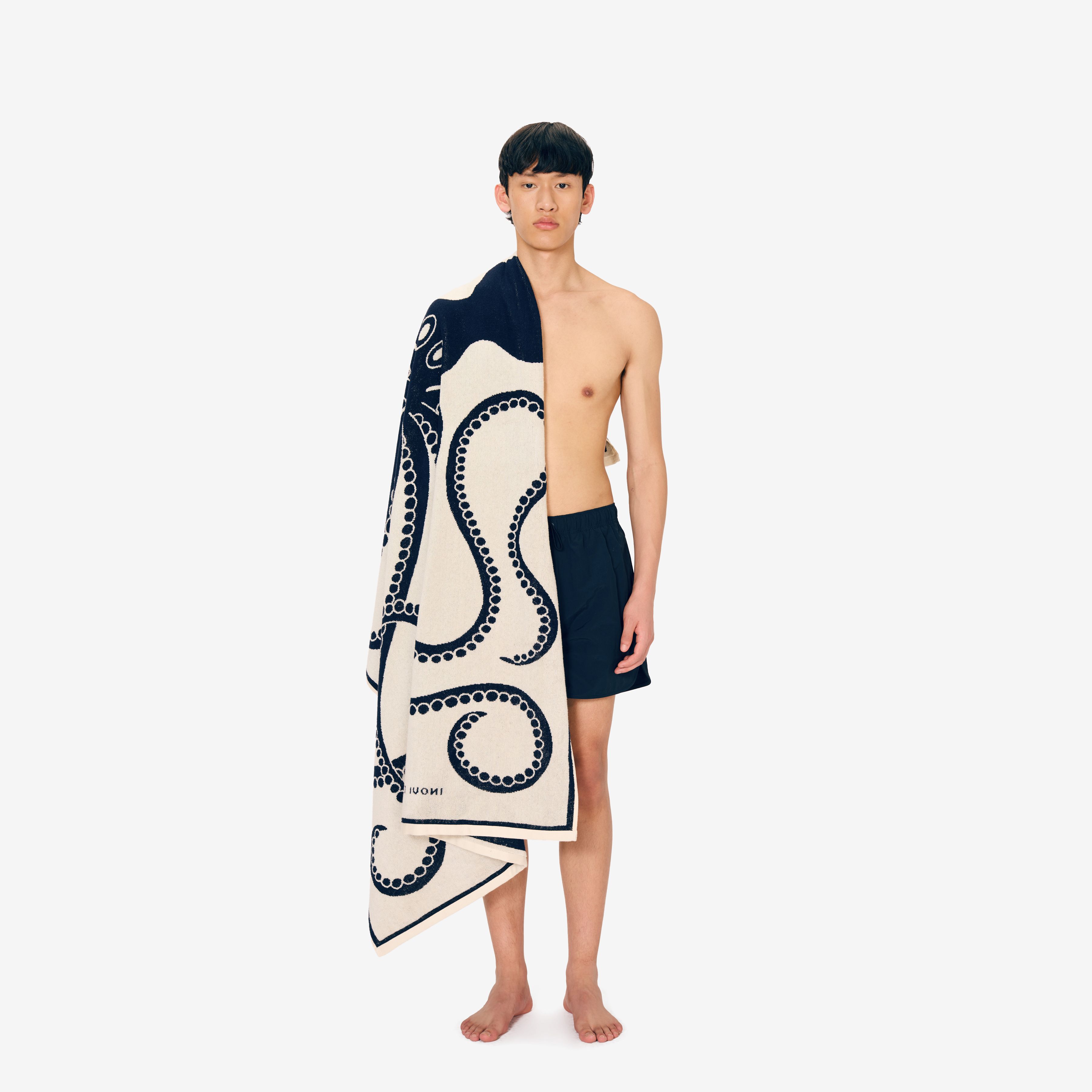 Serviette De Plage - Octopus - Bleu Nuit