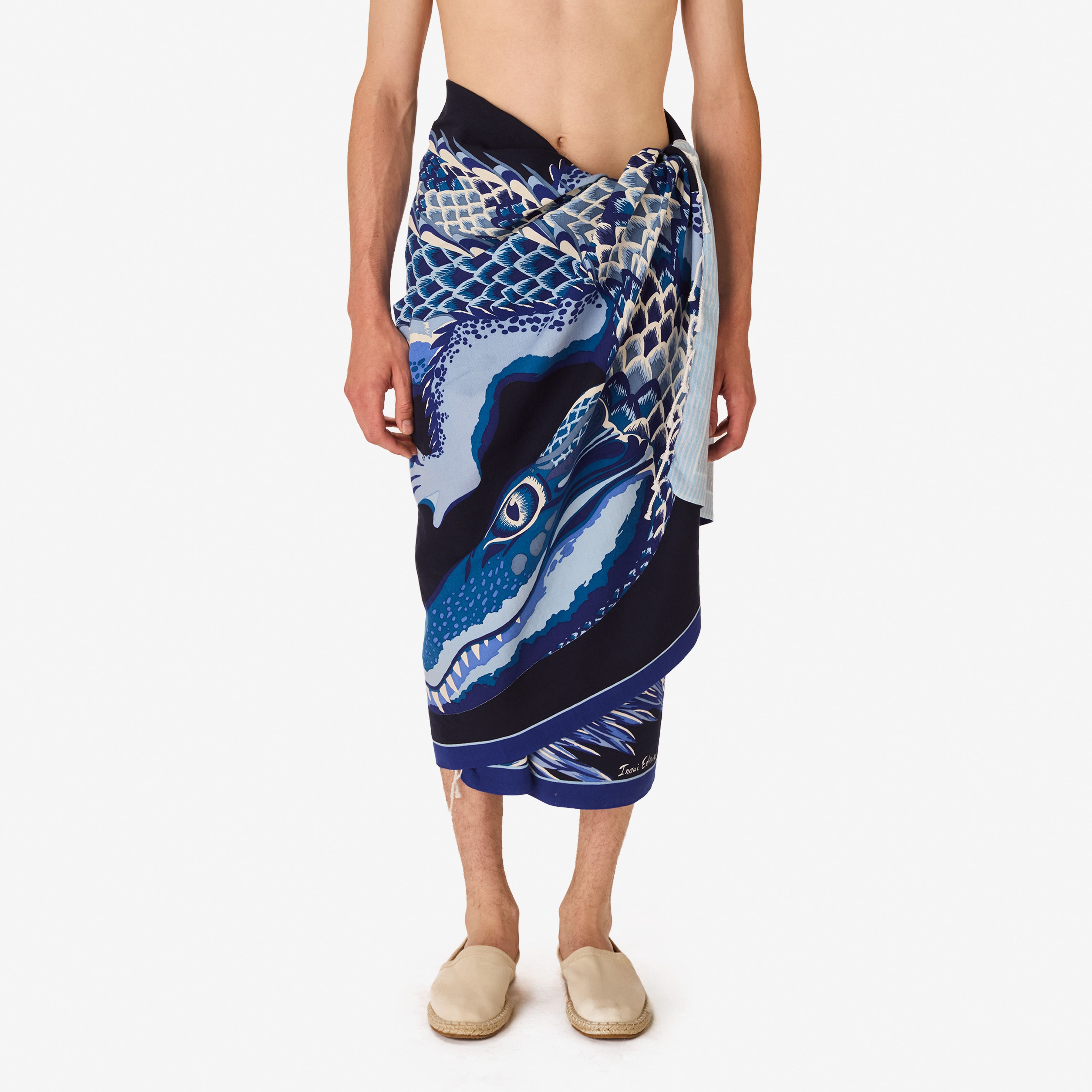 Fouta 100 - Croco - Bleu Marine