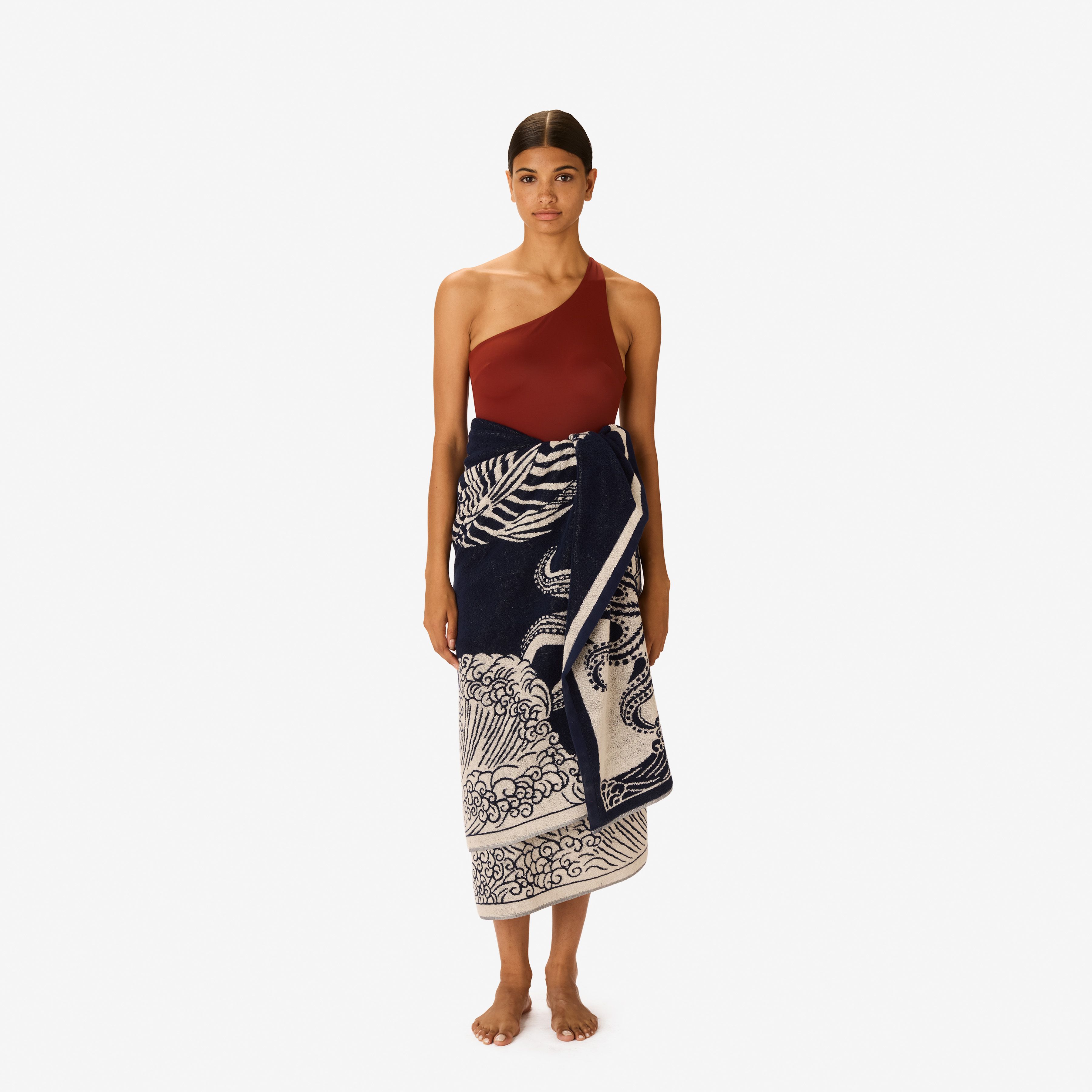 Serviette De Plage 100 - Poseidon - Bleu Marine