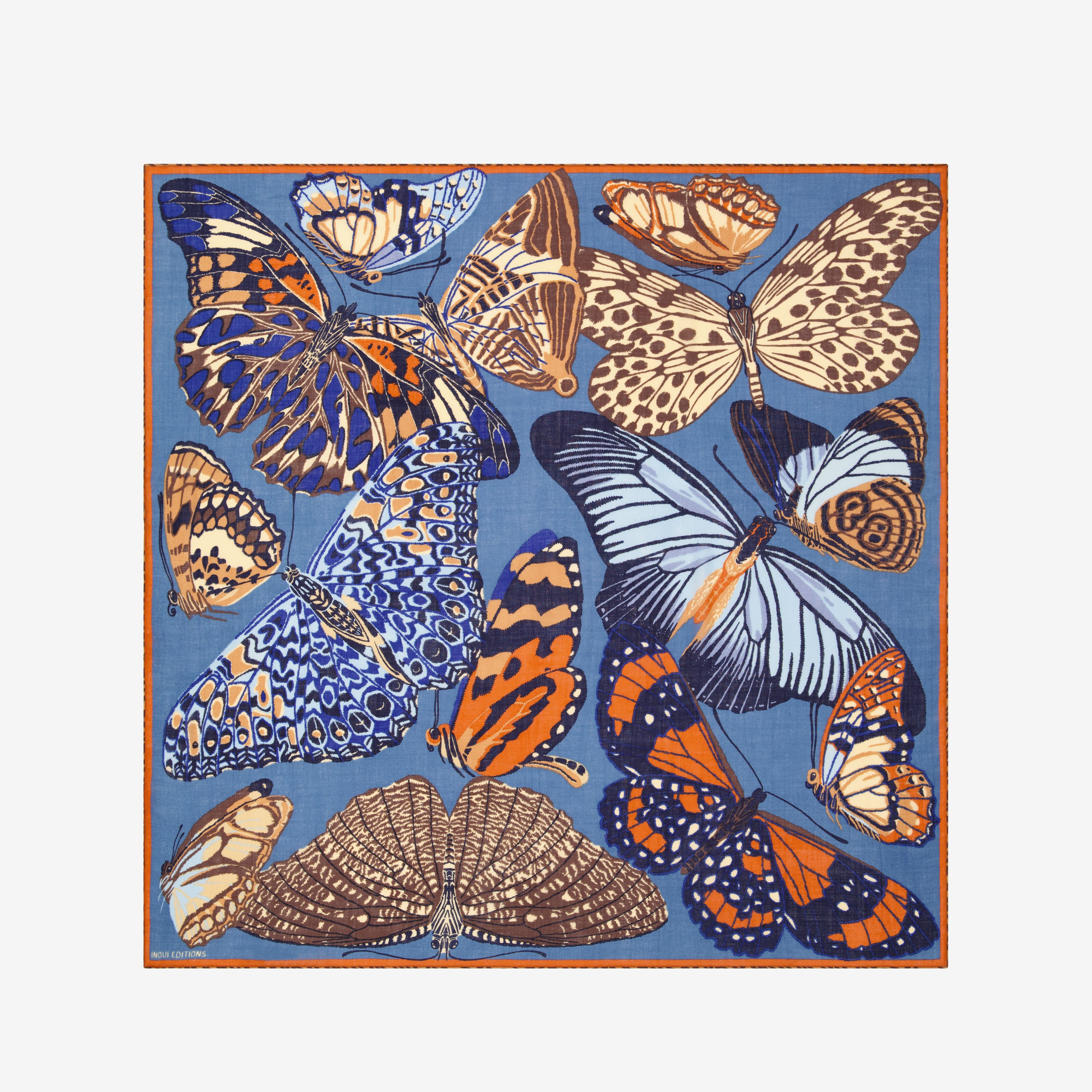 Square 130 - Papillons - Duck Blue