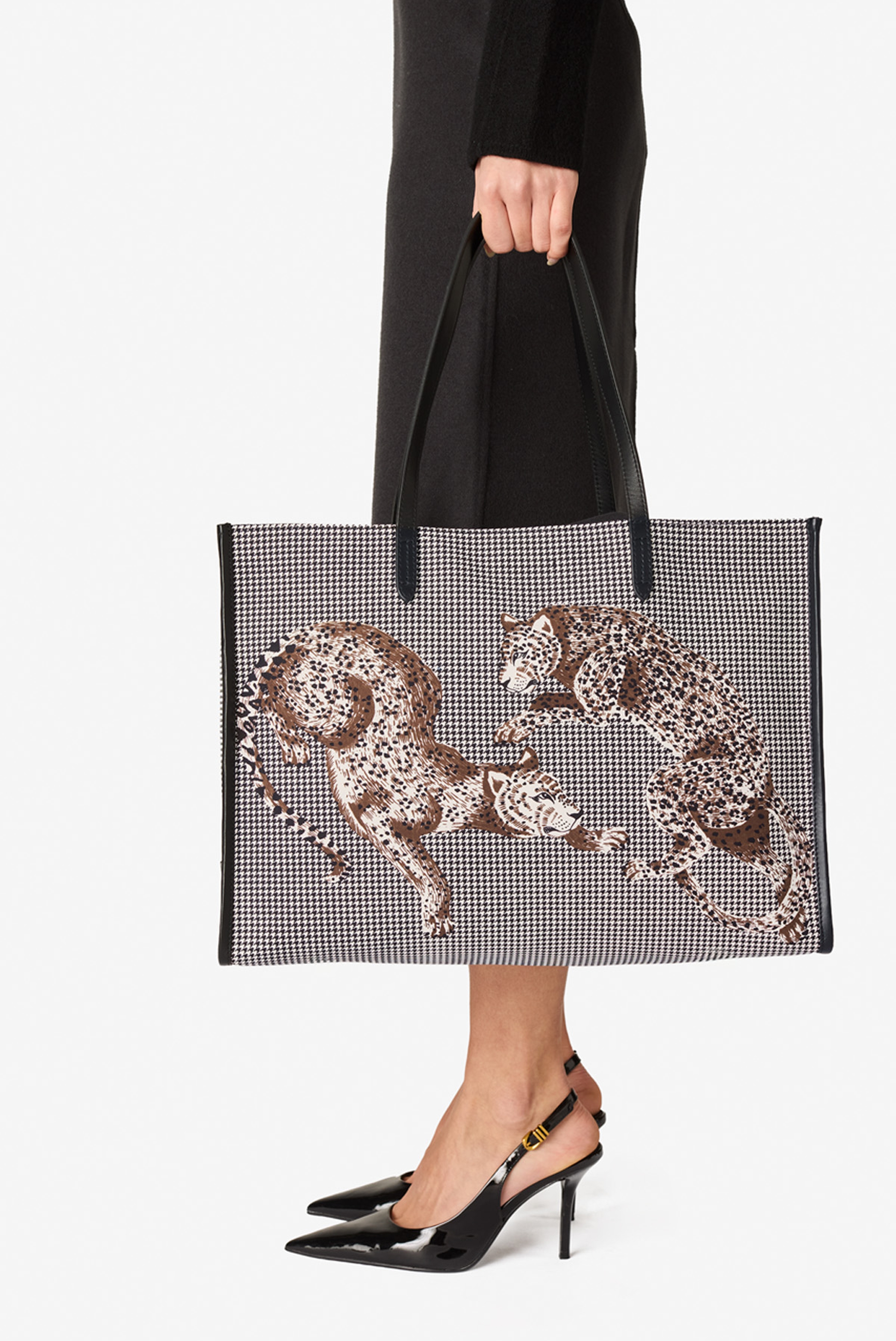 Shopping Bag - Jorgen Houndstooth - Black