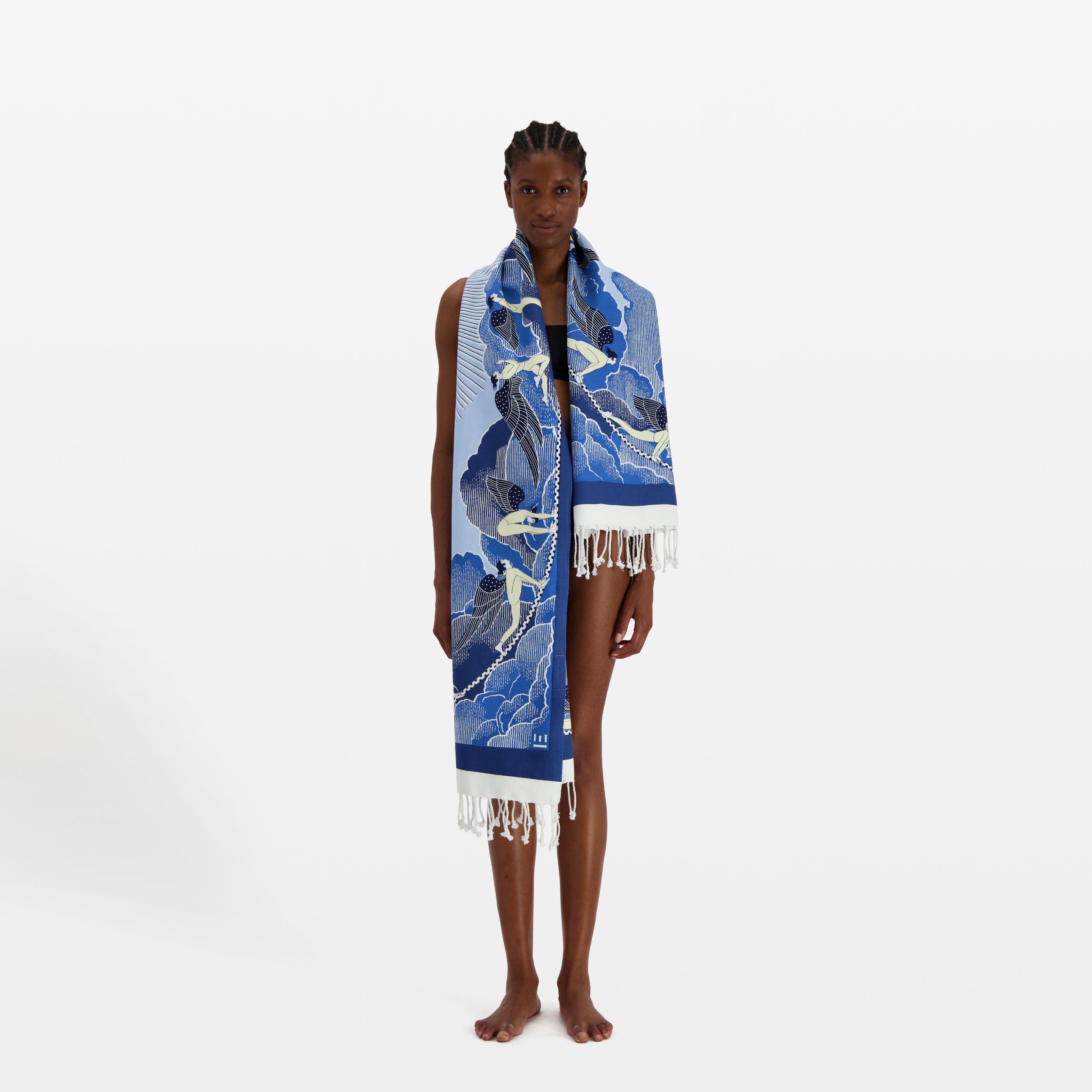 Telo Fouta 100 - Yoga - Blu