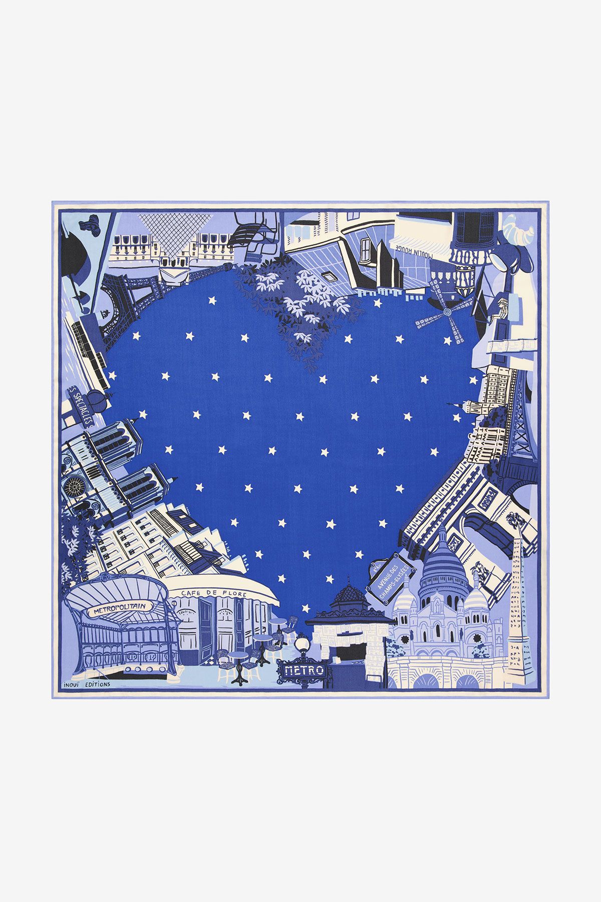 Seide Quadratisches 100 - J'Aime Paris - Blau