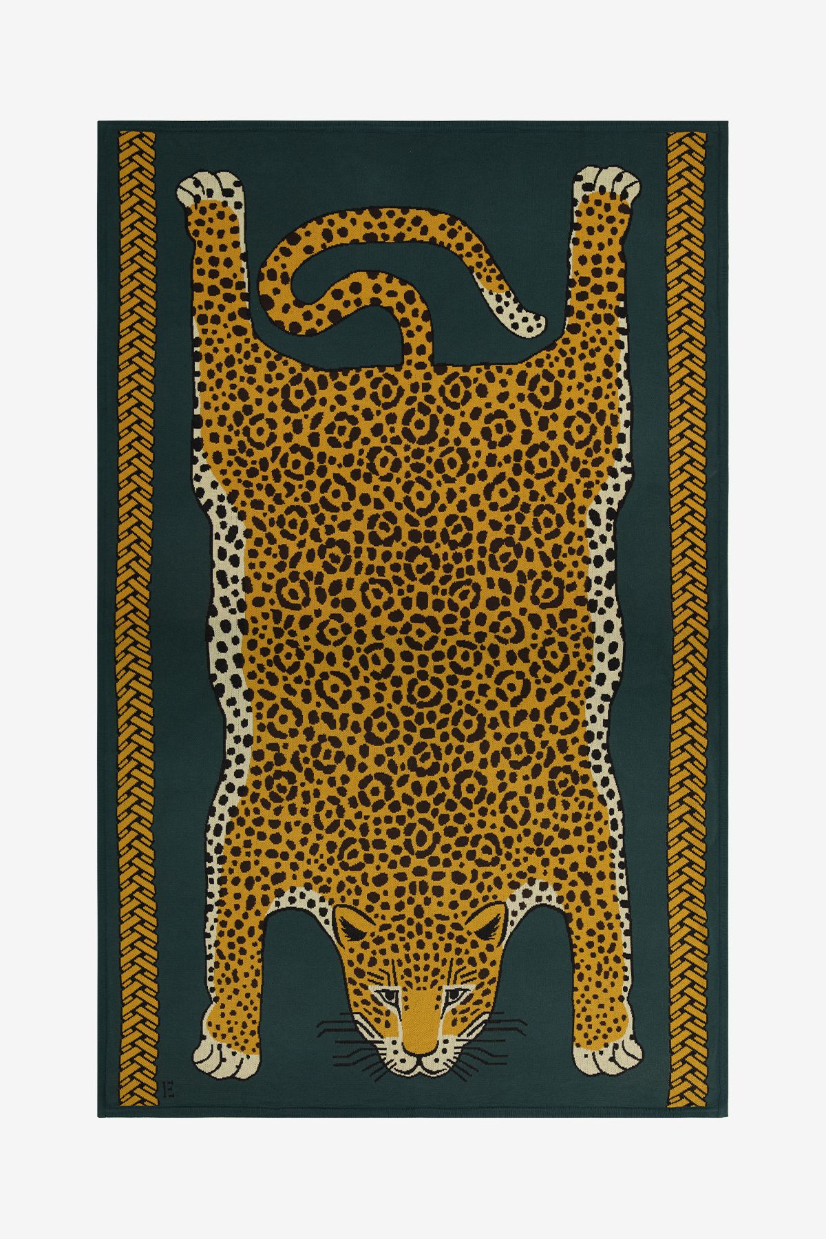 Decke 130 - Leopard - Grün