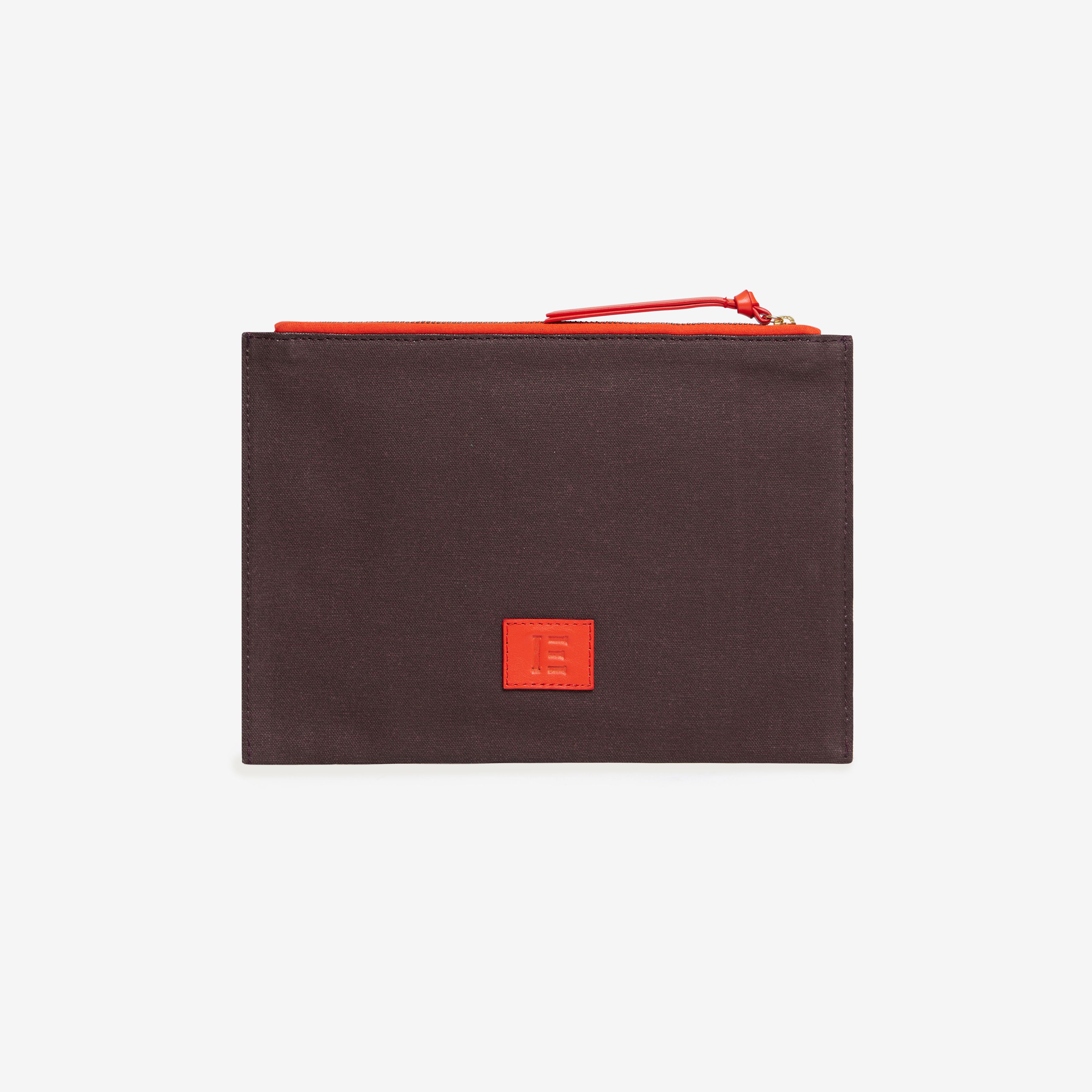 Embroidered Pouch - Bernard - Brown