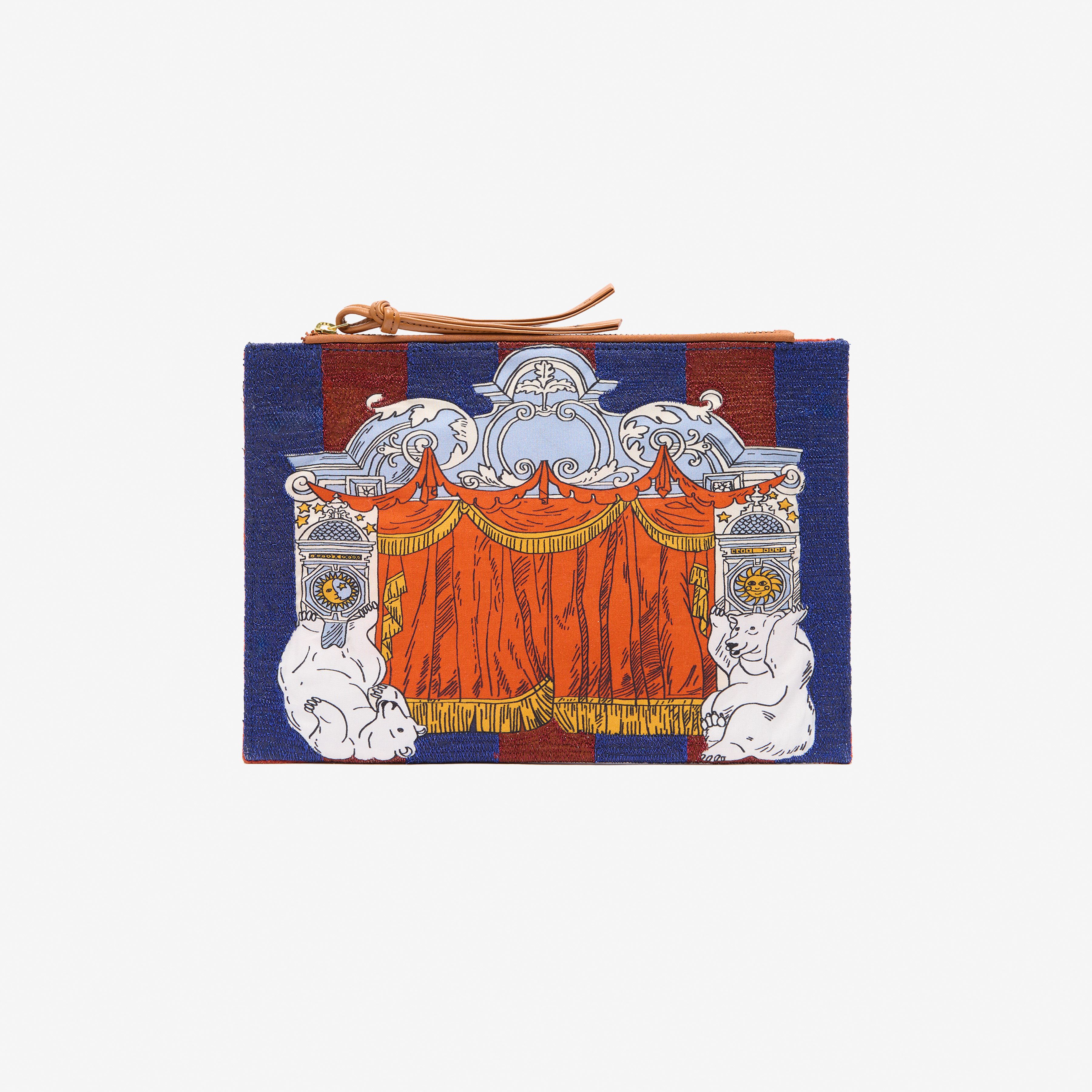 Embroidered Pouch - Le Comedien - Red