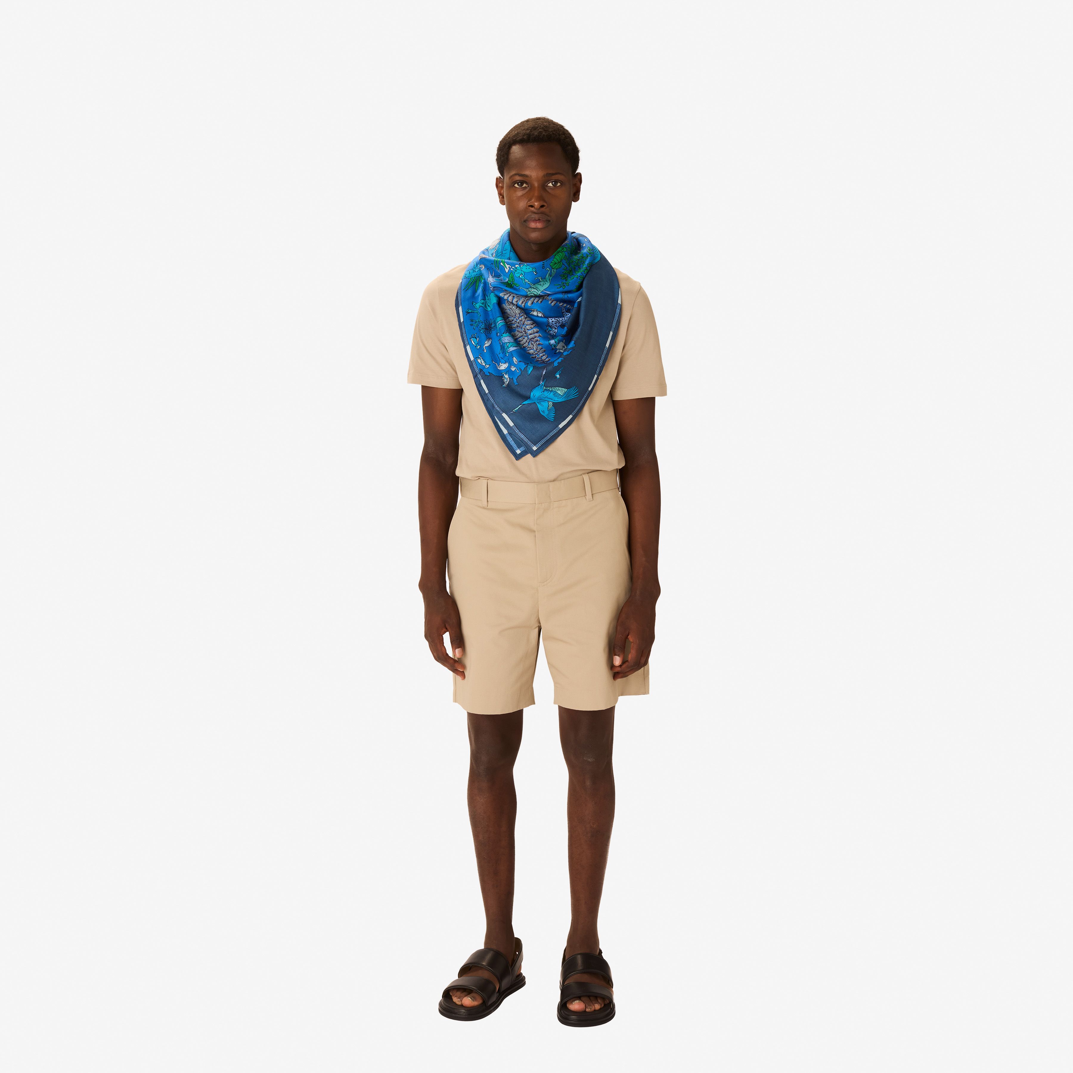 Quadratisches Tuch 130 - Atlas - Blau