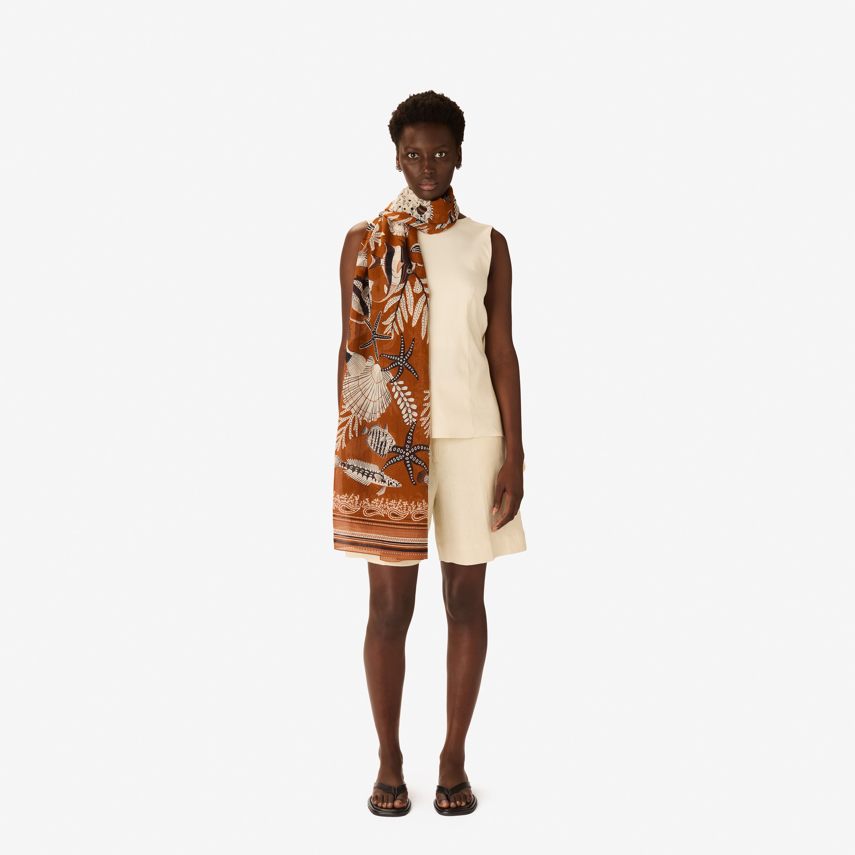 Scarf 100 - Neptune - Golden Brown