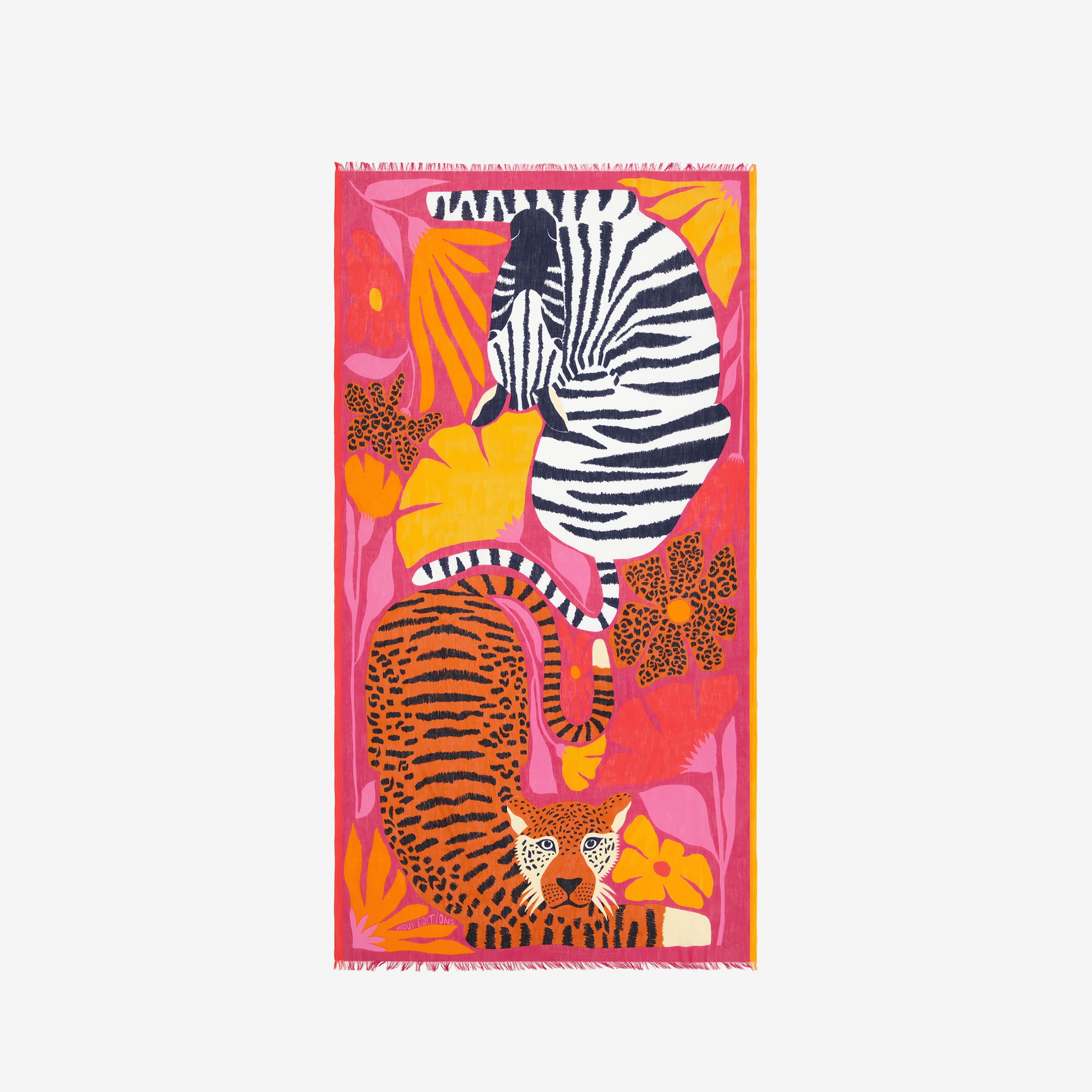 Écharpe 100 - Folk - Fuchsia