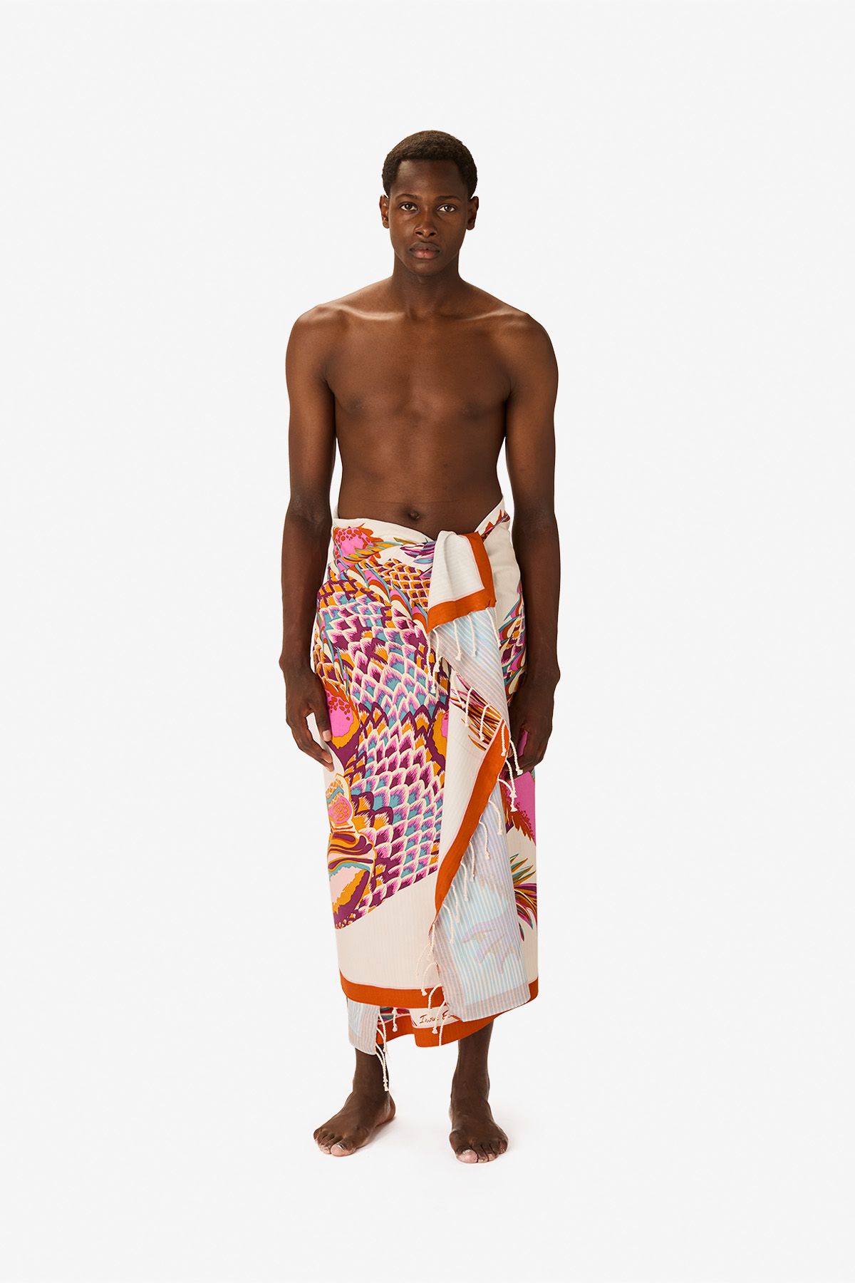Fouta Handtuch  100 - Croco - Weiß