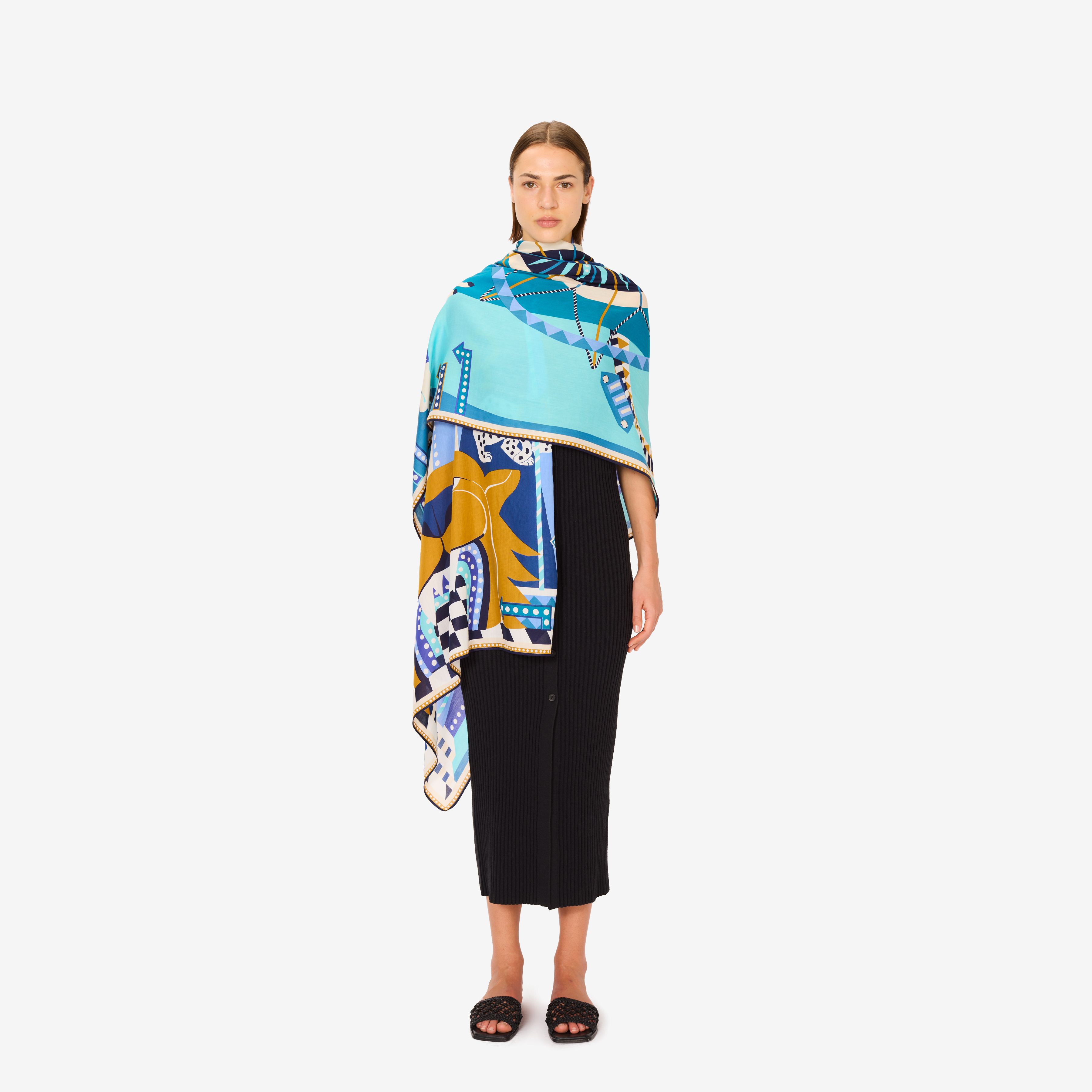 Scarf 100 - Rollercoaster - Blue