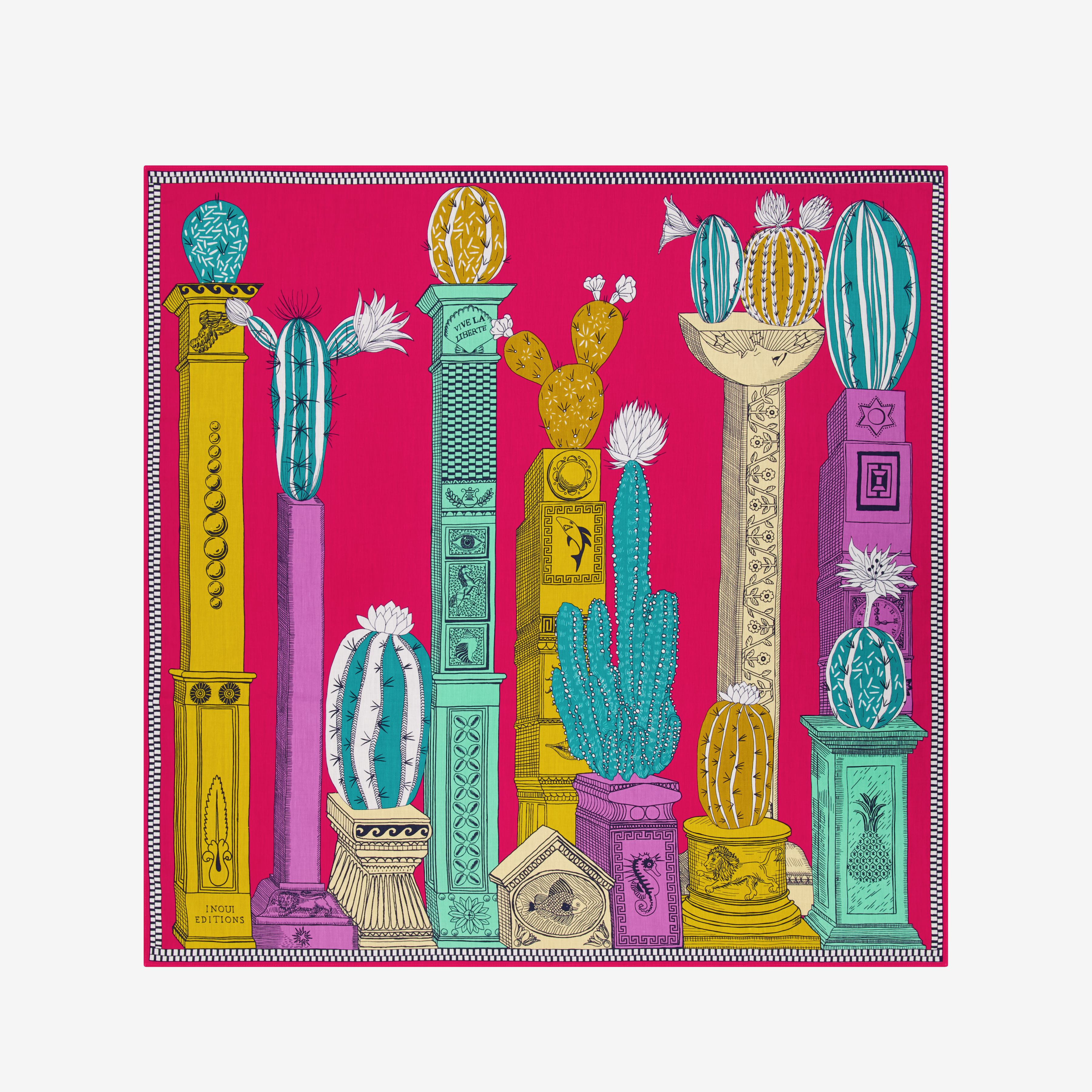 Quadratisches Tuch 100 - Tequila - Erdbeere