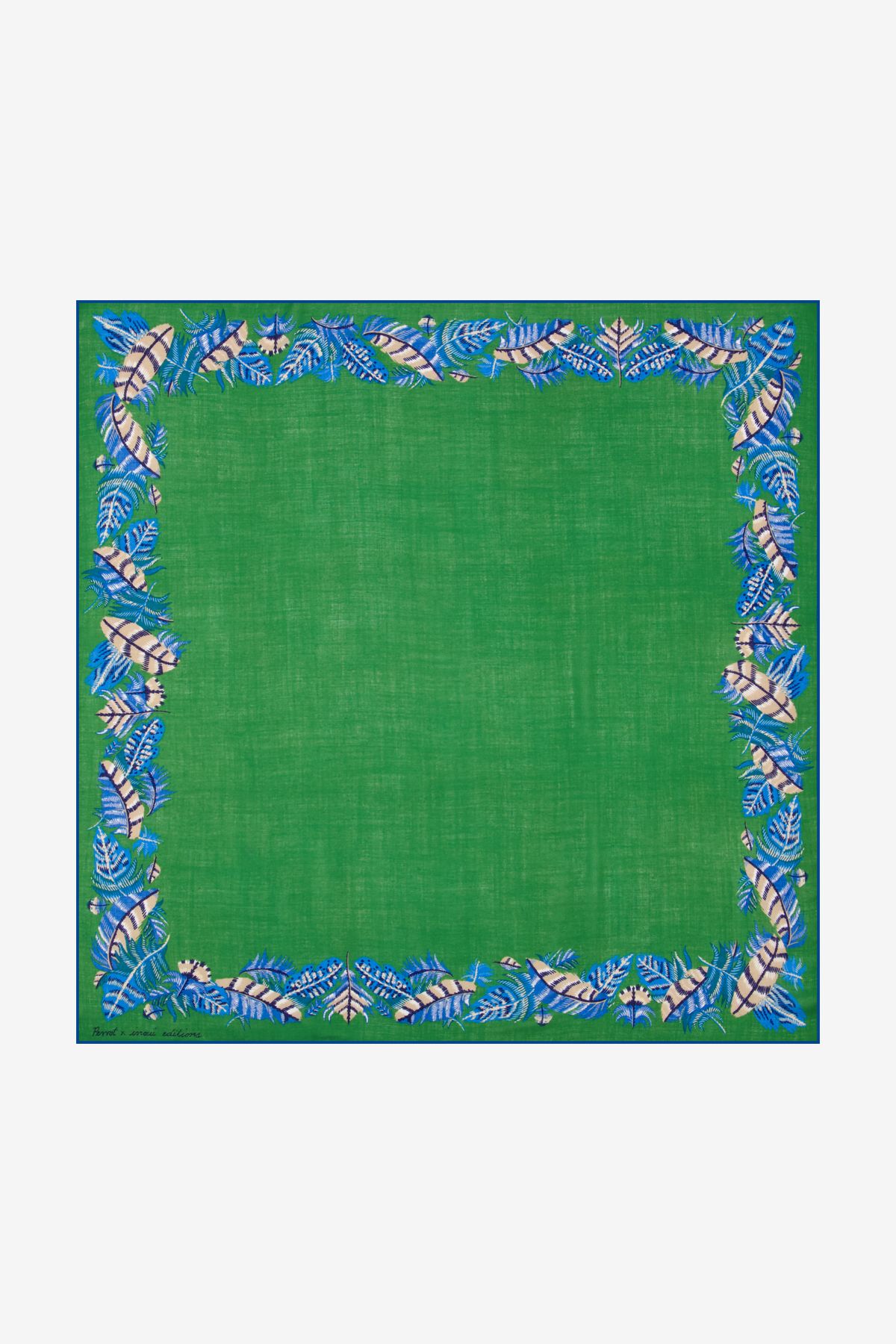 Carré 100 - Plumes - Vert