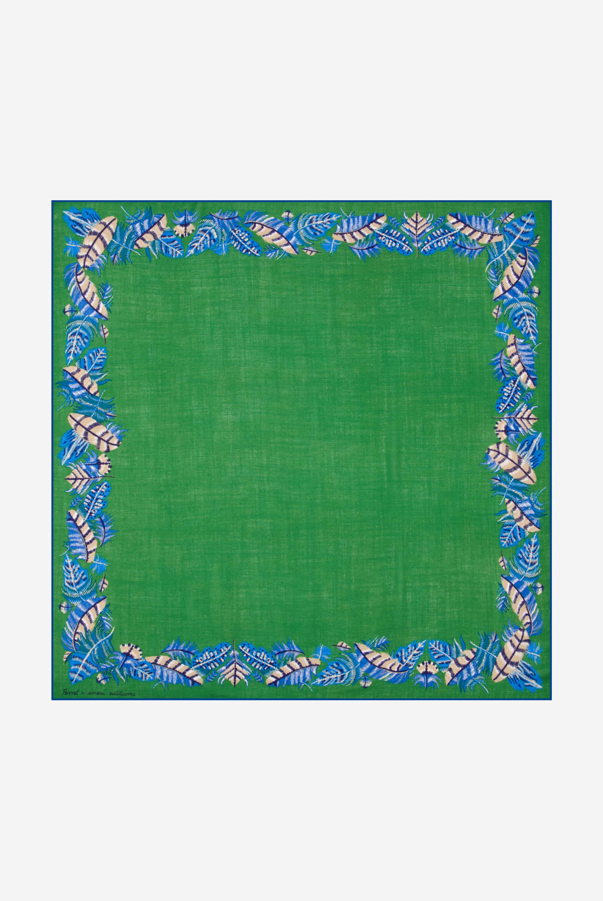Carré 100 - Plumes - Vert