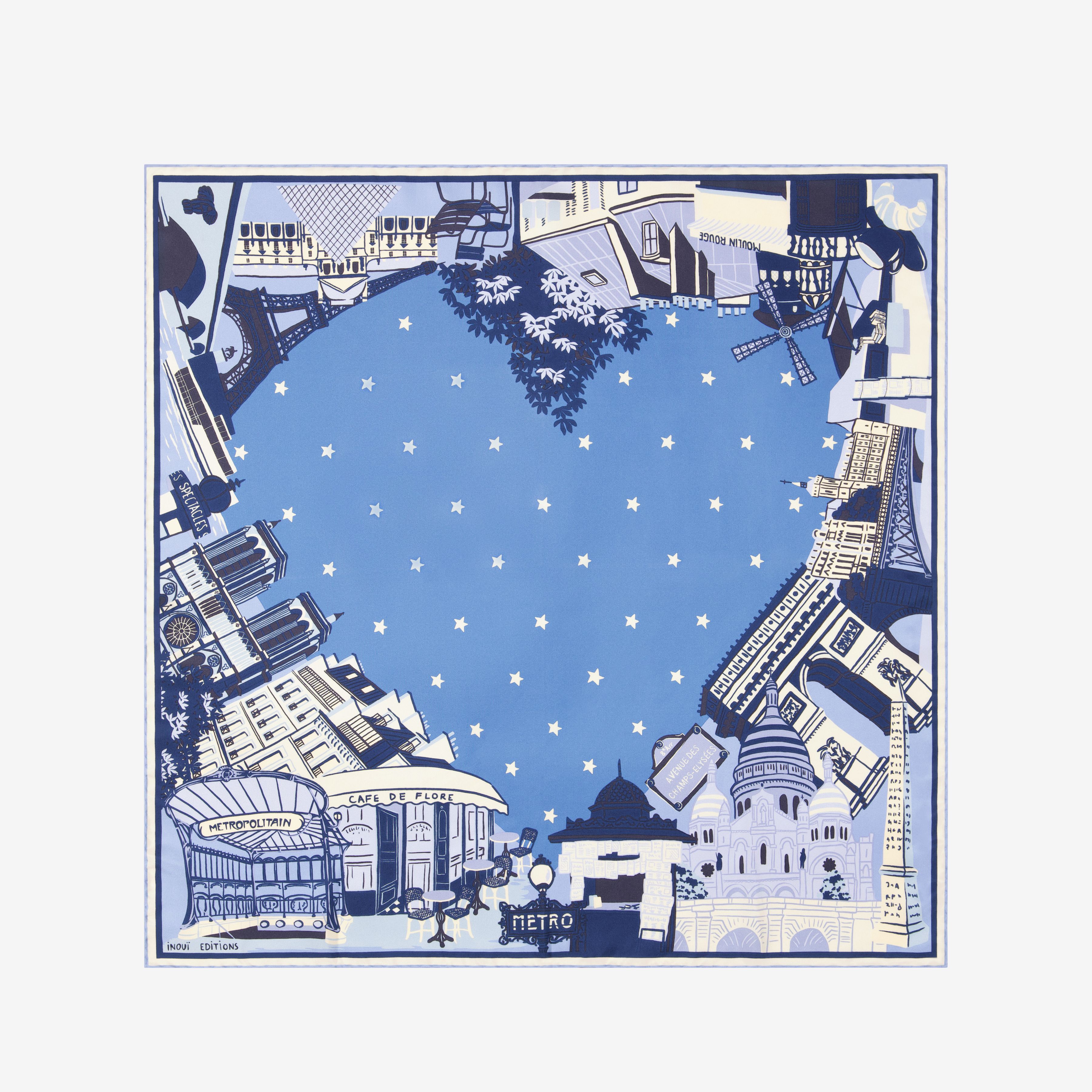 Quadratisches 70 - J'Aime Paris - Blau