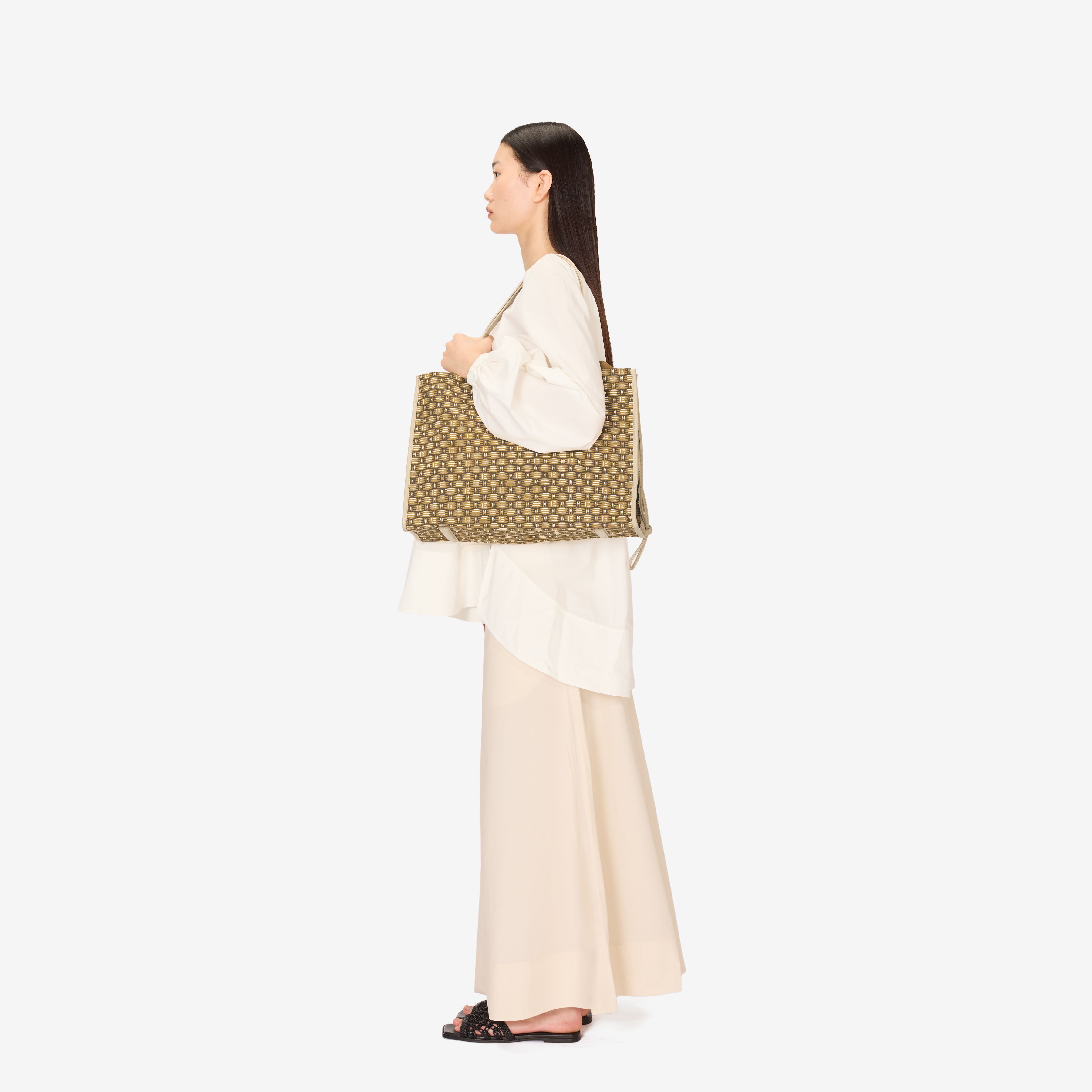 Shopping Bag - Cannage - Khaki