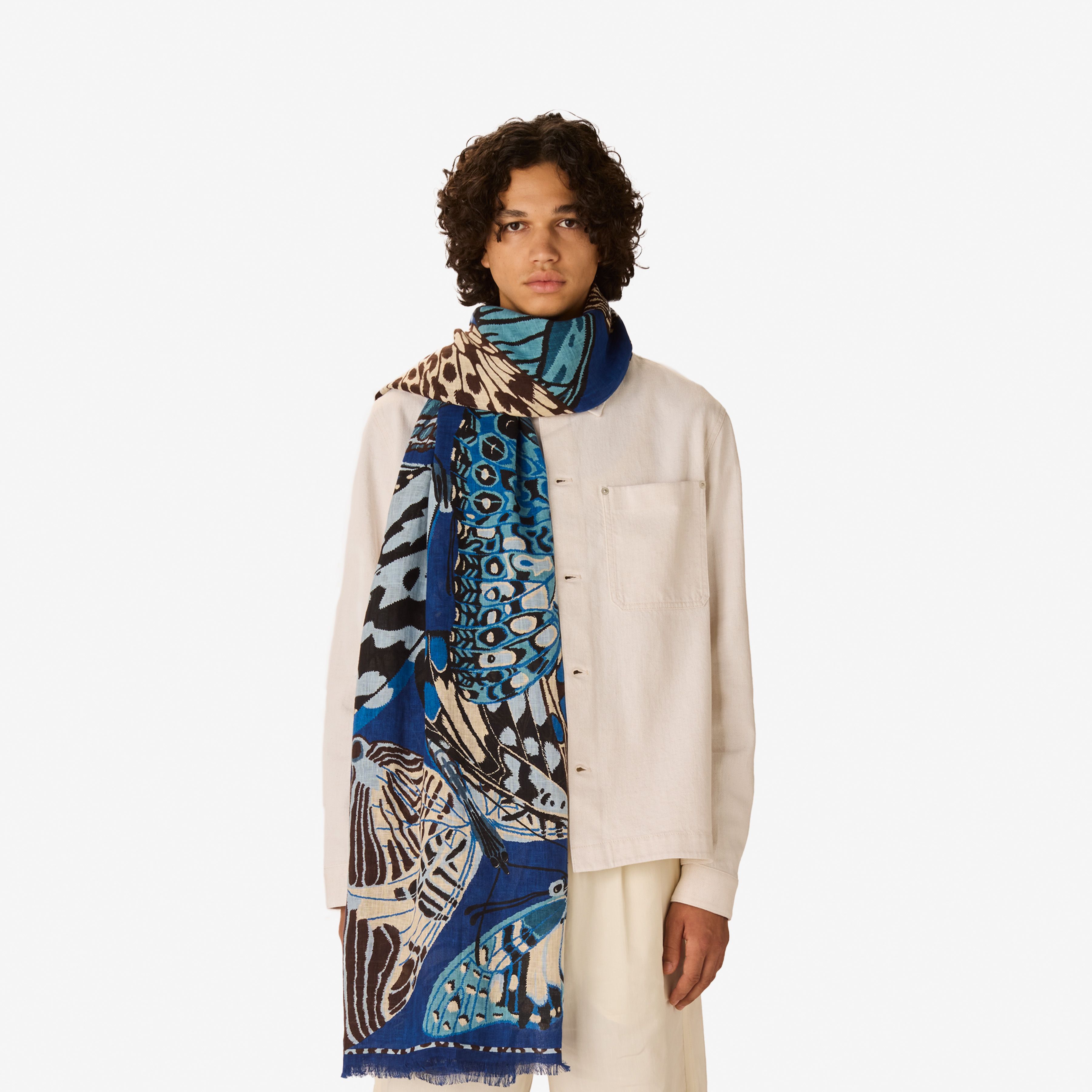 Schal 100 - Papillons - Marineblau