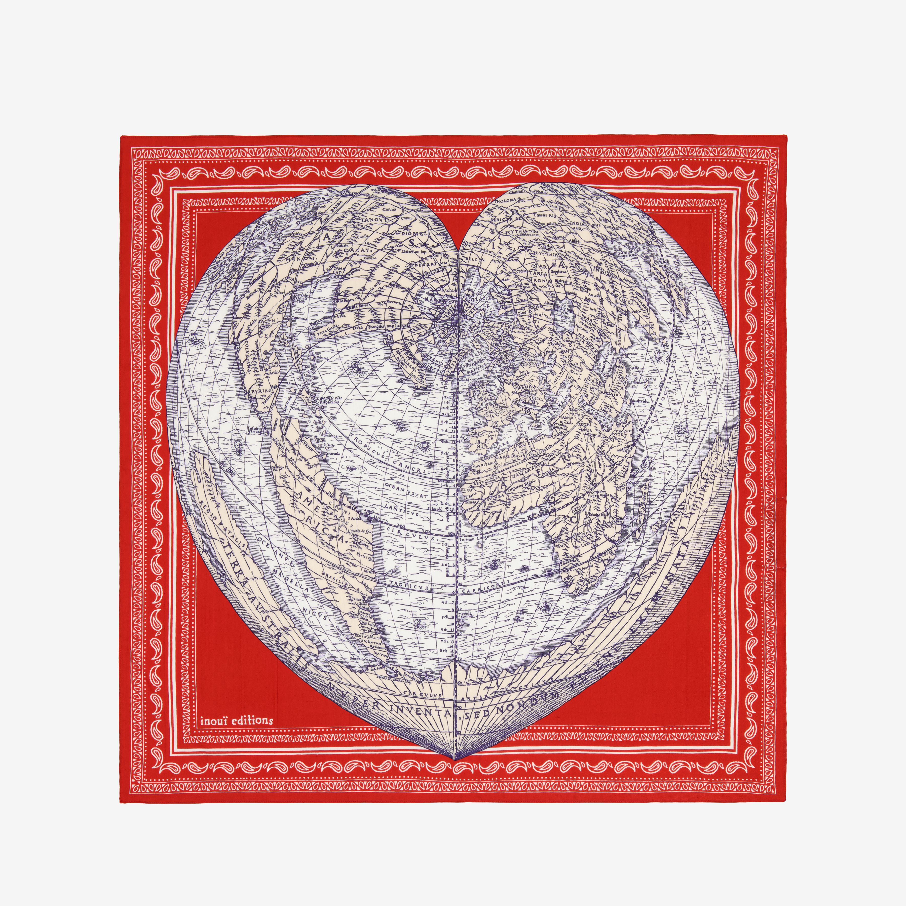 Pañuelo 65 - Mappemonde - Rojo