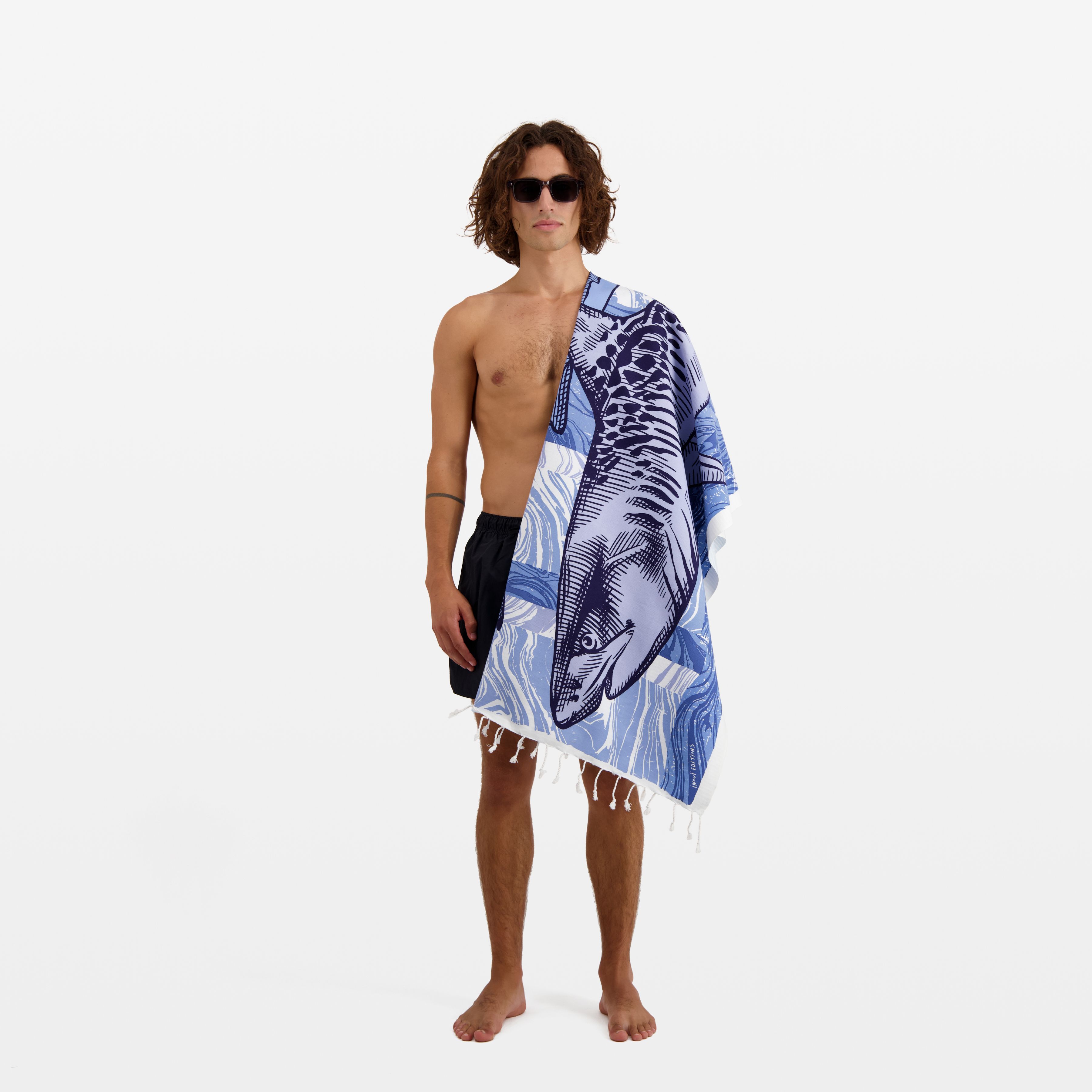 Fouta Towel 100 - Requins - Blue