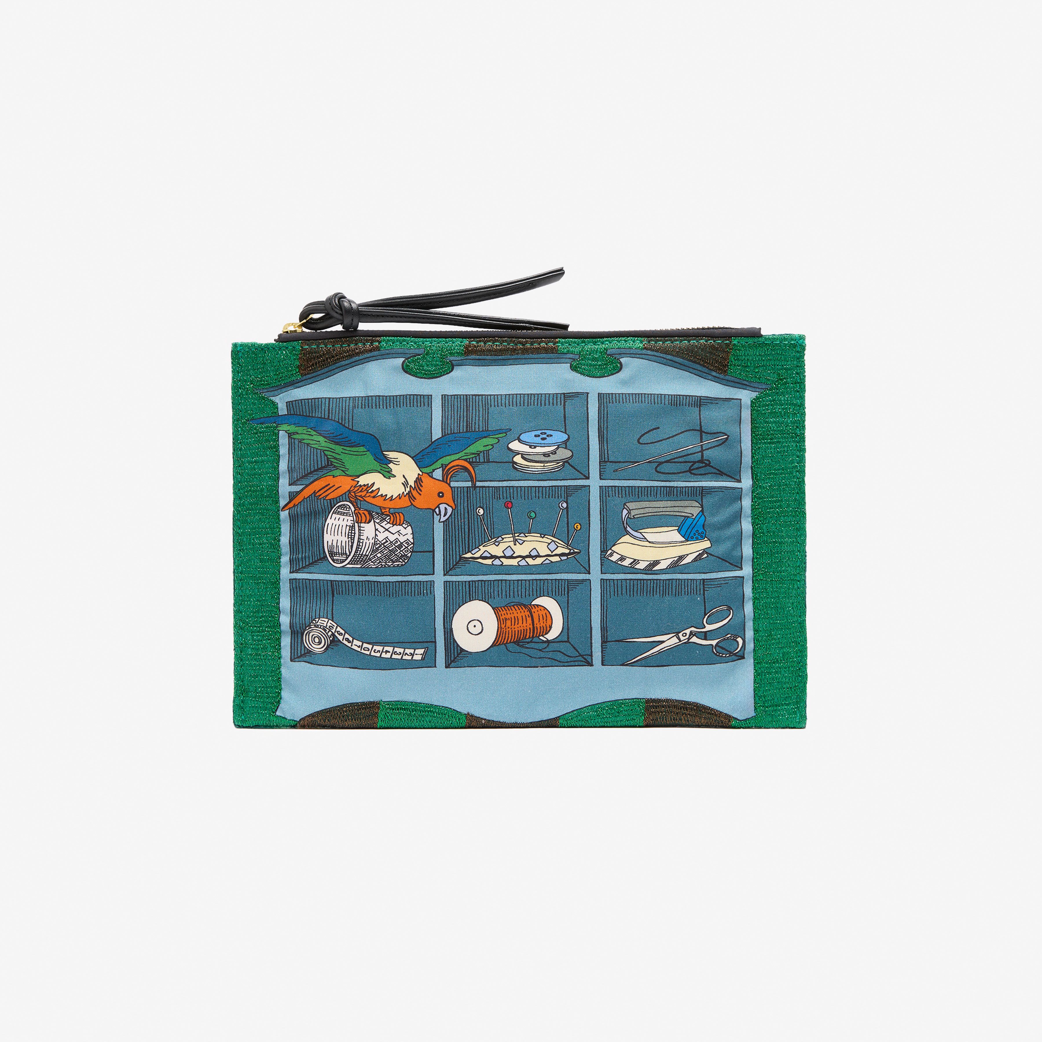 Embroidered Pouch - Le Couturier - Emerald