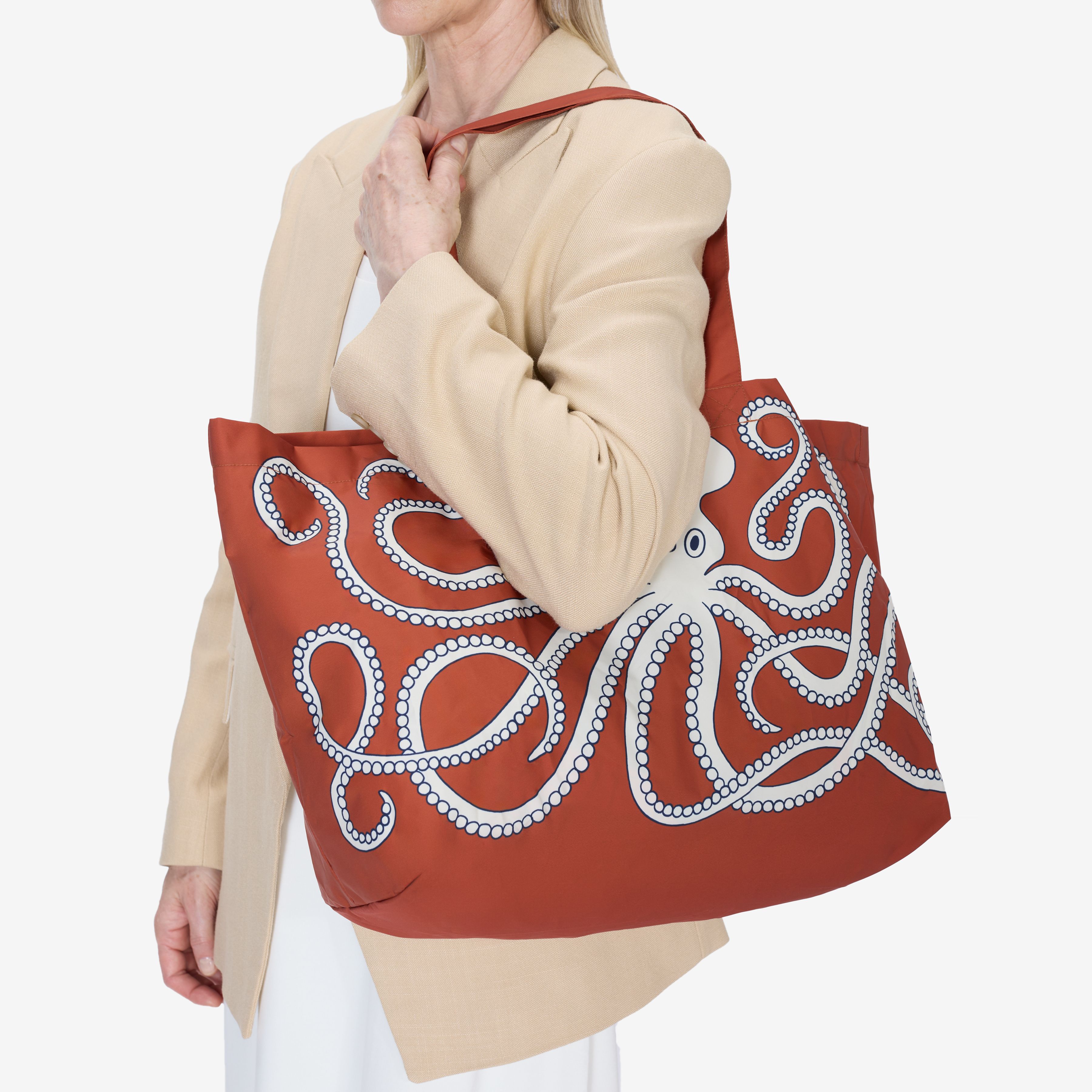 Maxi Shopper Bag - Octopus - Orange