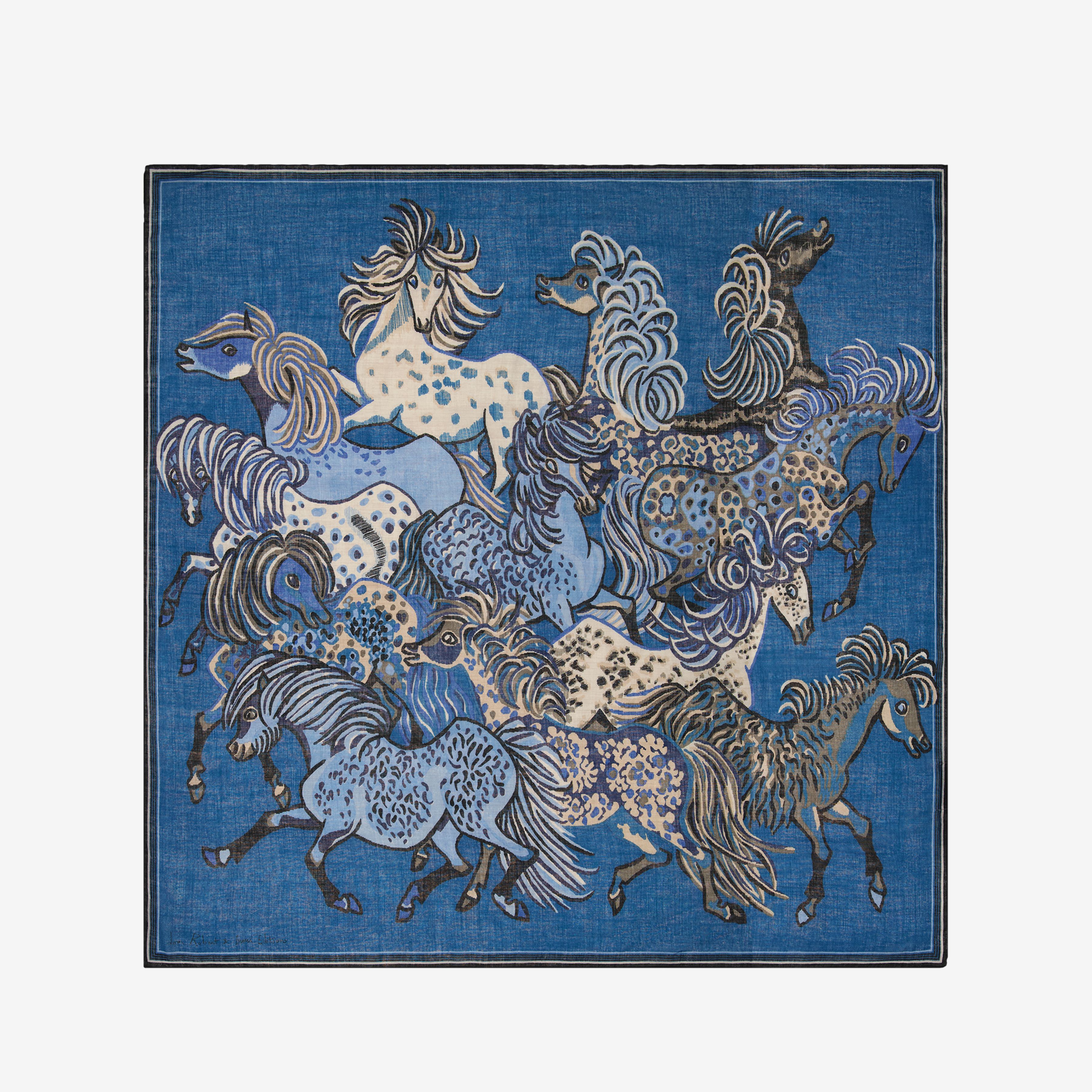 Carré 130 - Western - Bleu